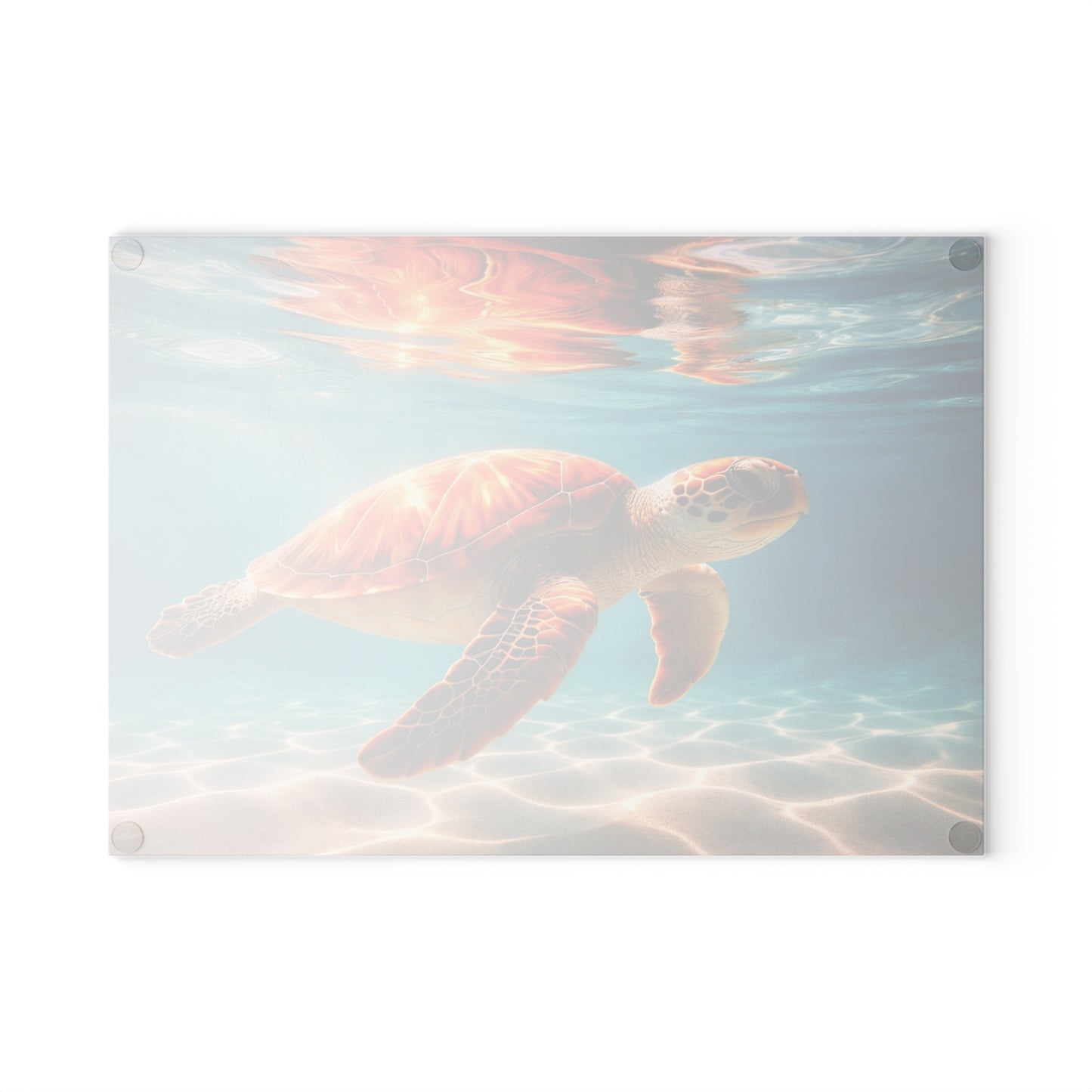 Grace of the Sea Glass Cutting Board – Serene Sea Turtle Ocean Artwork