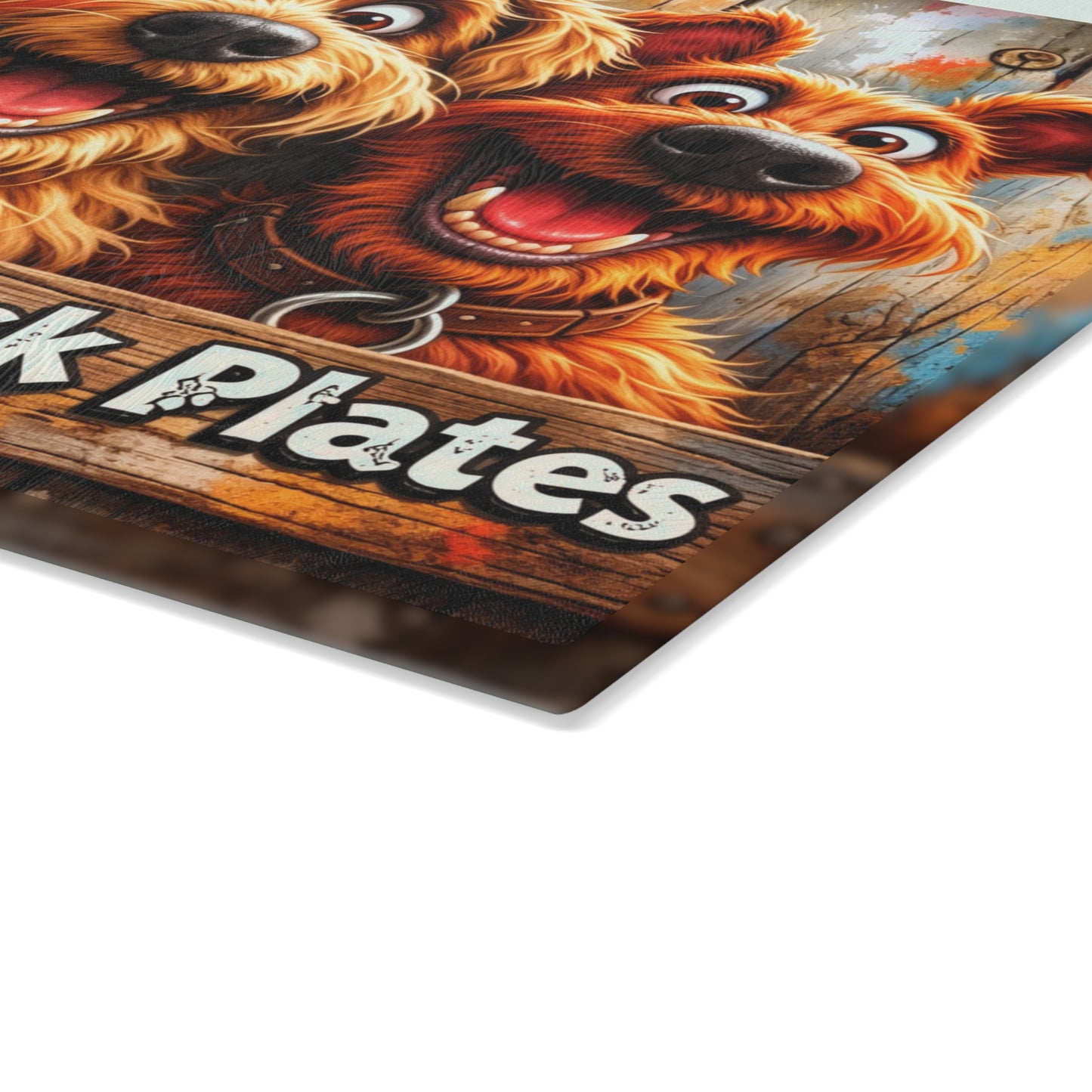 Live Laugh Lick Plates Glass Cutting Board – Funny Dog Kitchen Decor