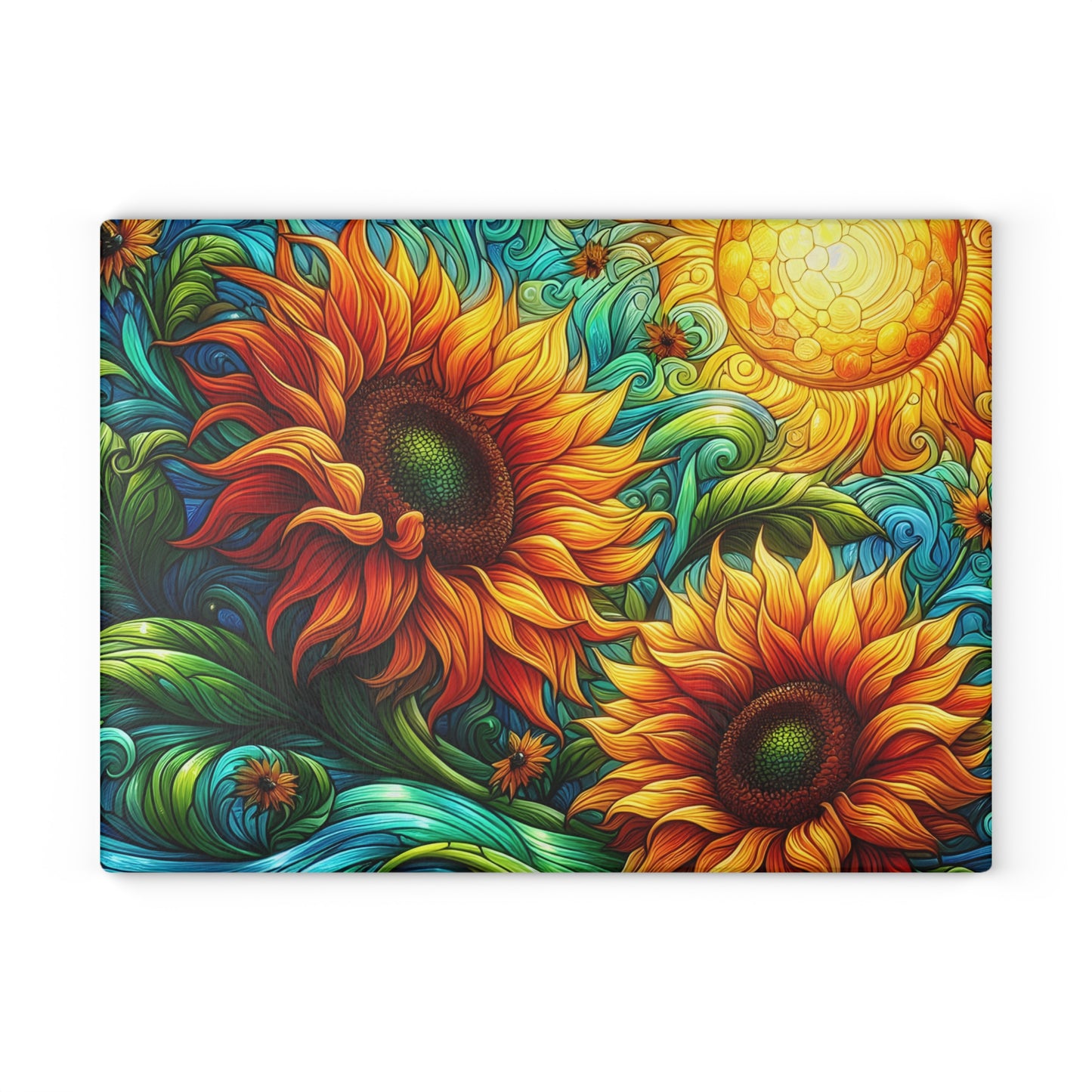 🌻✨ Sunflower Swirl Cutting Board – Vibrant Sunshine for Your Kitchen 🌞