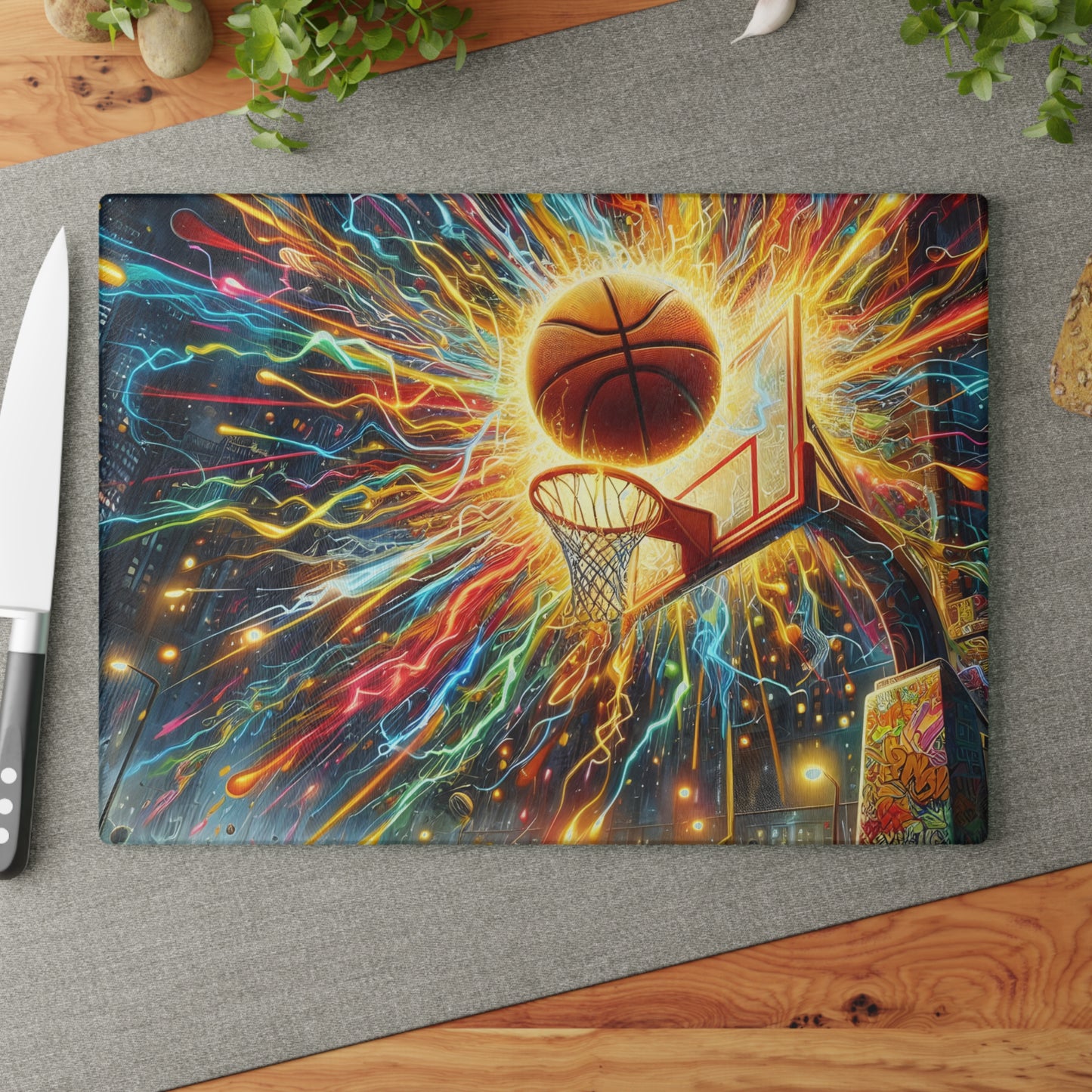 🏀💥 Basketball Explosion Cutting Board – Slam Dunk Style for Your Kitchen 🎨