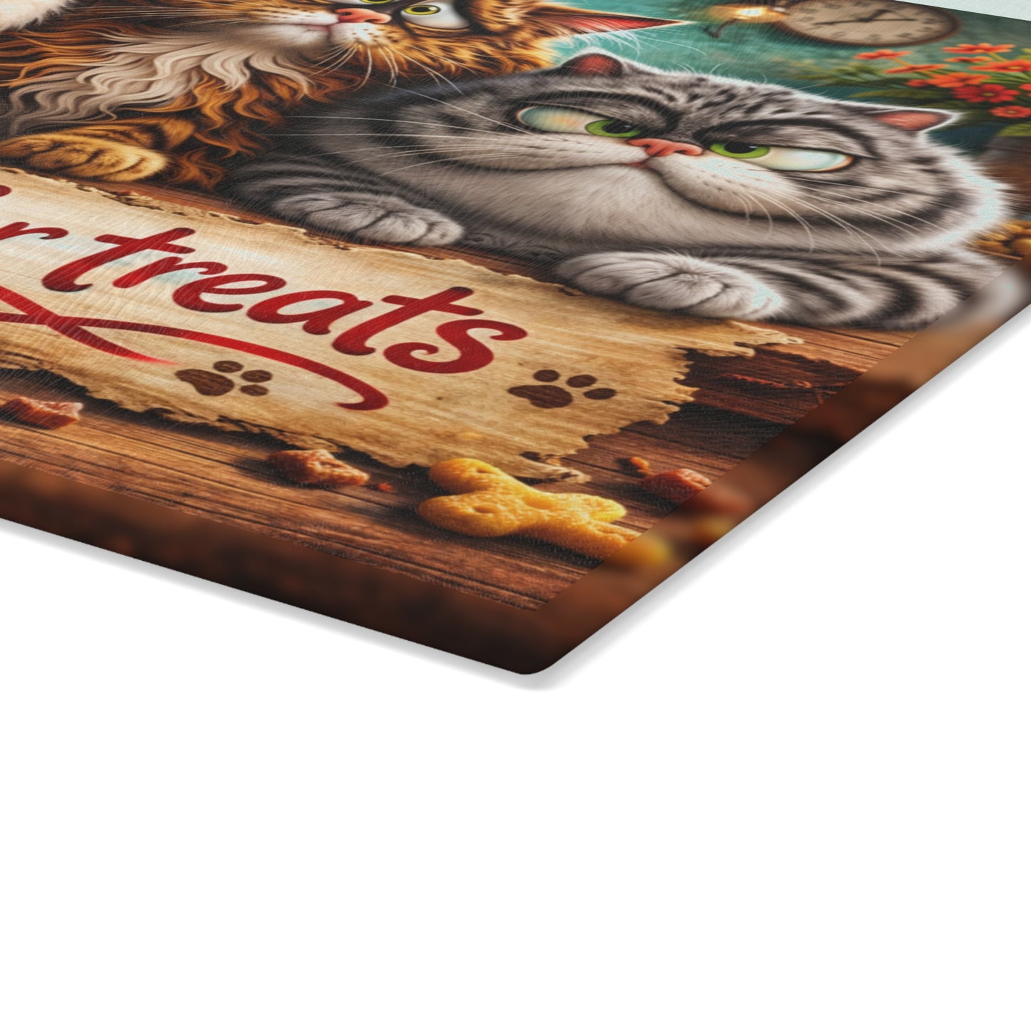 Will Ignore for Treats Glass Cutting Board – Funny Cat Kitchen Decor with Cozy Farmhouse Style