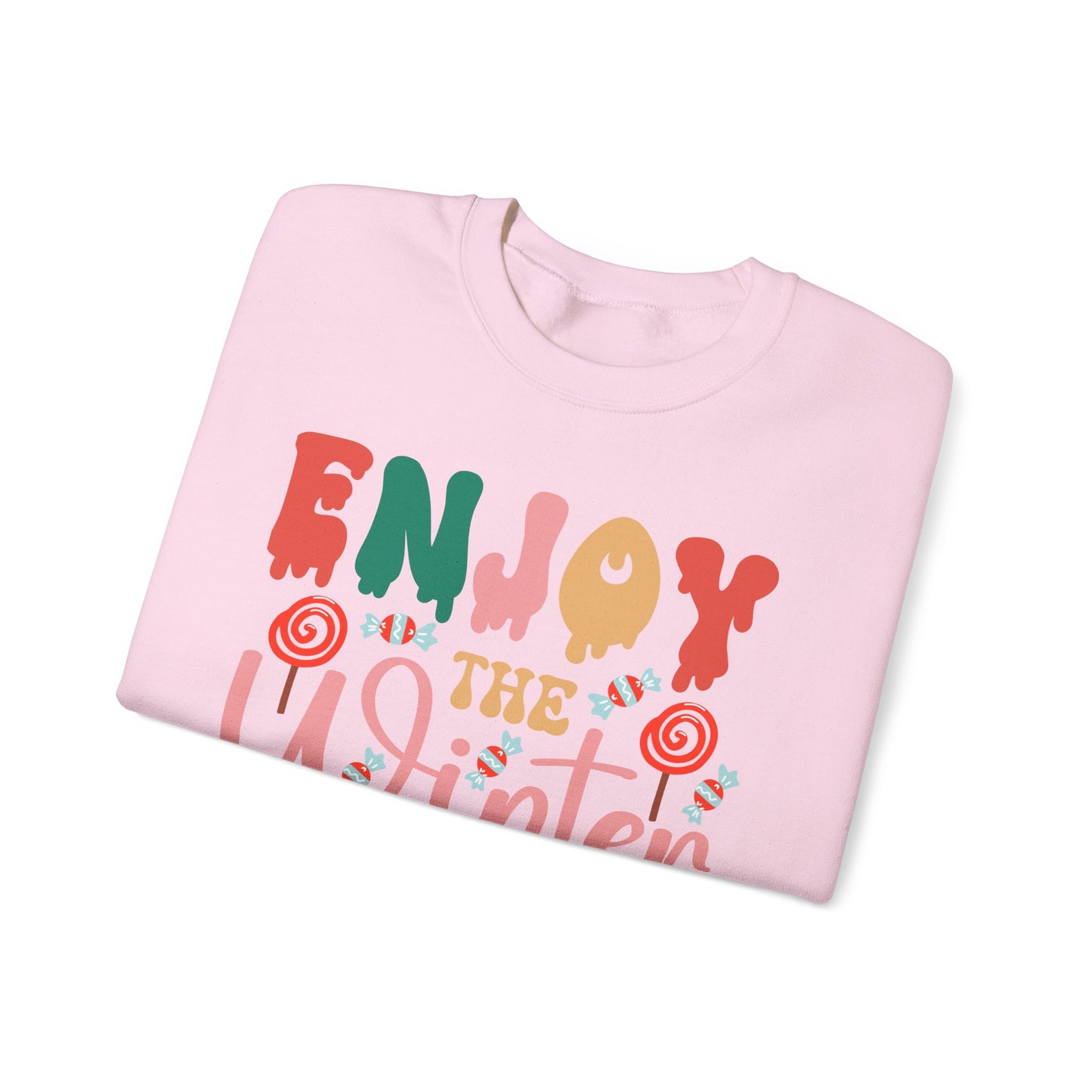 ❄️☕ Enjoy the Winter Sweatshirt – Cozy Snowflake & Cocoa Season Vibes 🧣✨