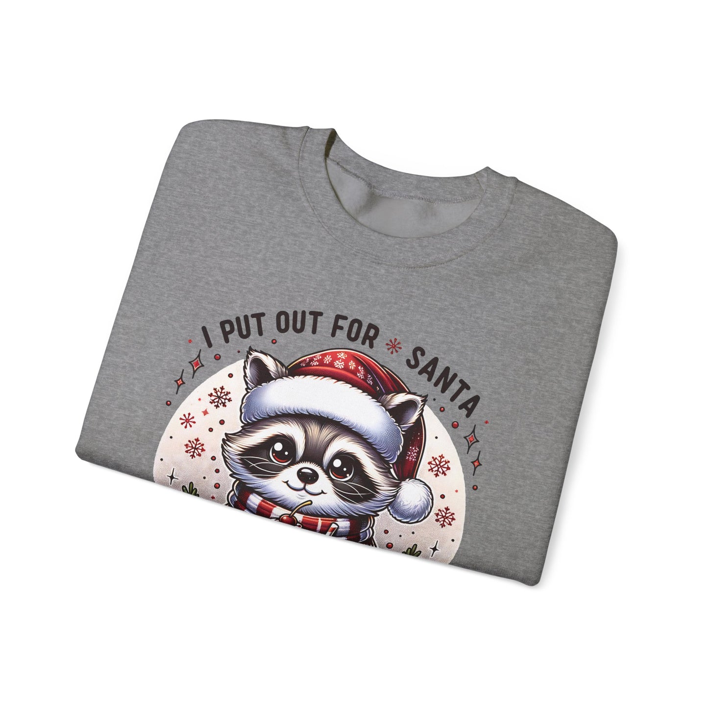 🎄🦝 “Naughty Raccoon Cocoa” Christmas Crewneck – Cute, Cozy & A Little Cheeky
