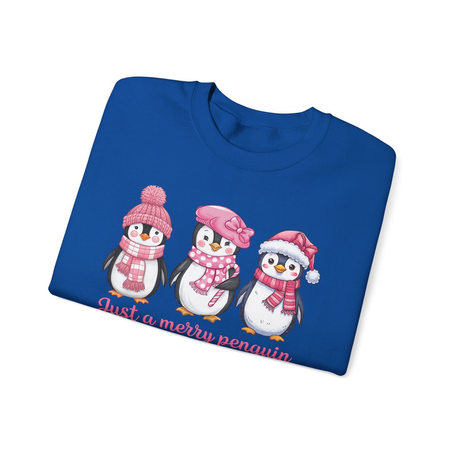 🐧✨ Just a Merry Penguin Sweatshirt – Cute Winter Friends in Pink ❄️💖