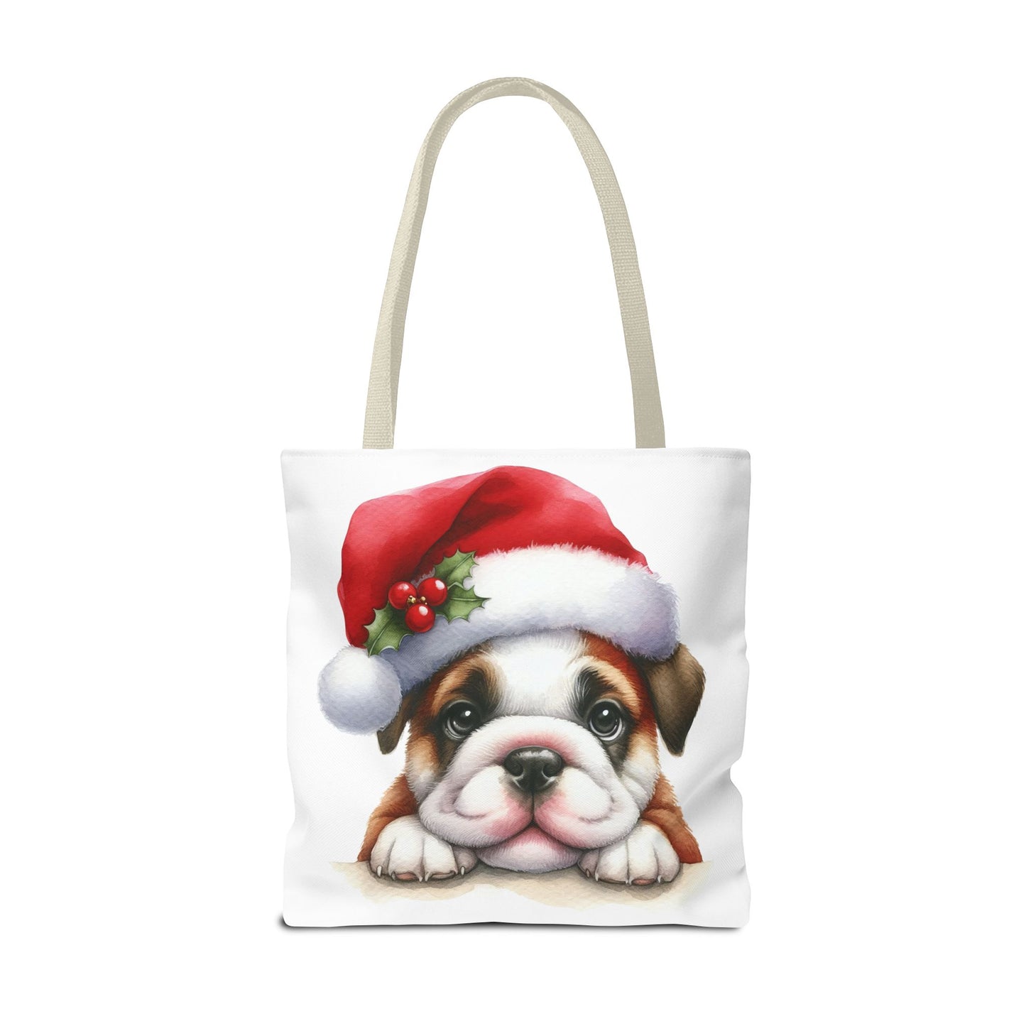 🐾 Bulldog Christmas Tote Bag – Santa Paws Cuteness You Can Carry 🎄