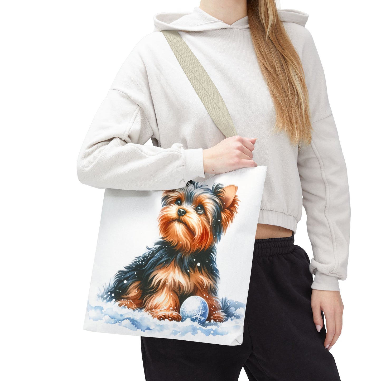 ❄️ Yorkie in Snow Tote Bag – Winter Cuteness with a Side of Sass 🐾👜