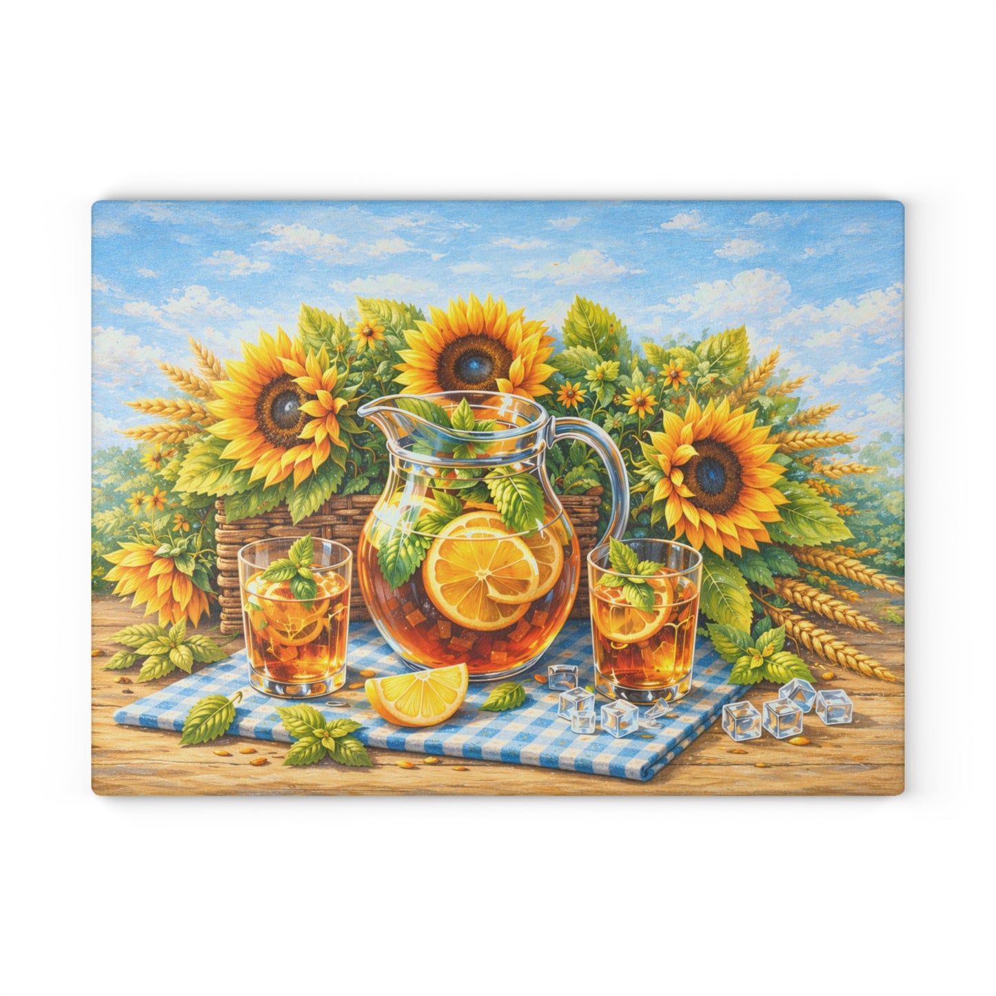 Sunflower Iced Tea Cutting Board – Sweet Summer Sips and Kitchen Charm