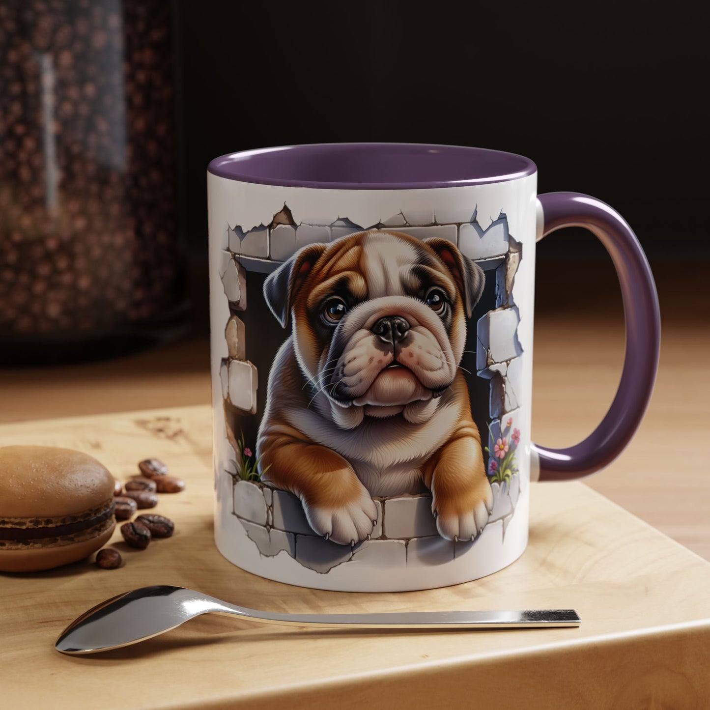 🐶☕ English Bulldog Puppy Accent Mug – Adorable Breakthrough Pup Design ✨rs (11/15oz)
