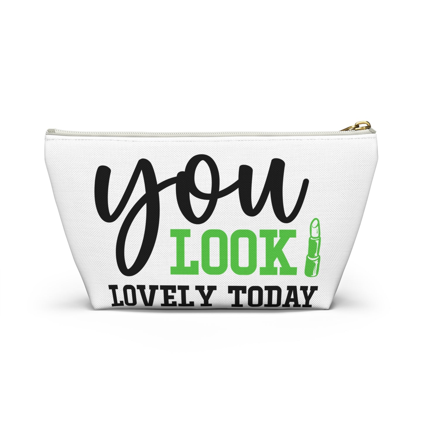 Accessory Pouch – "You Look Lovely Today" Green Makeup Bag