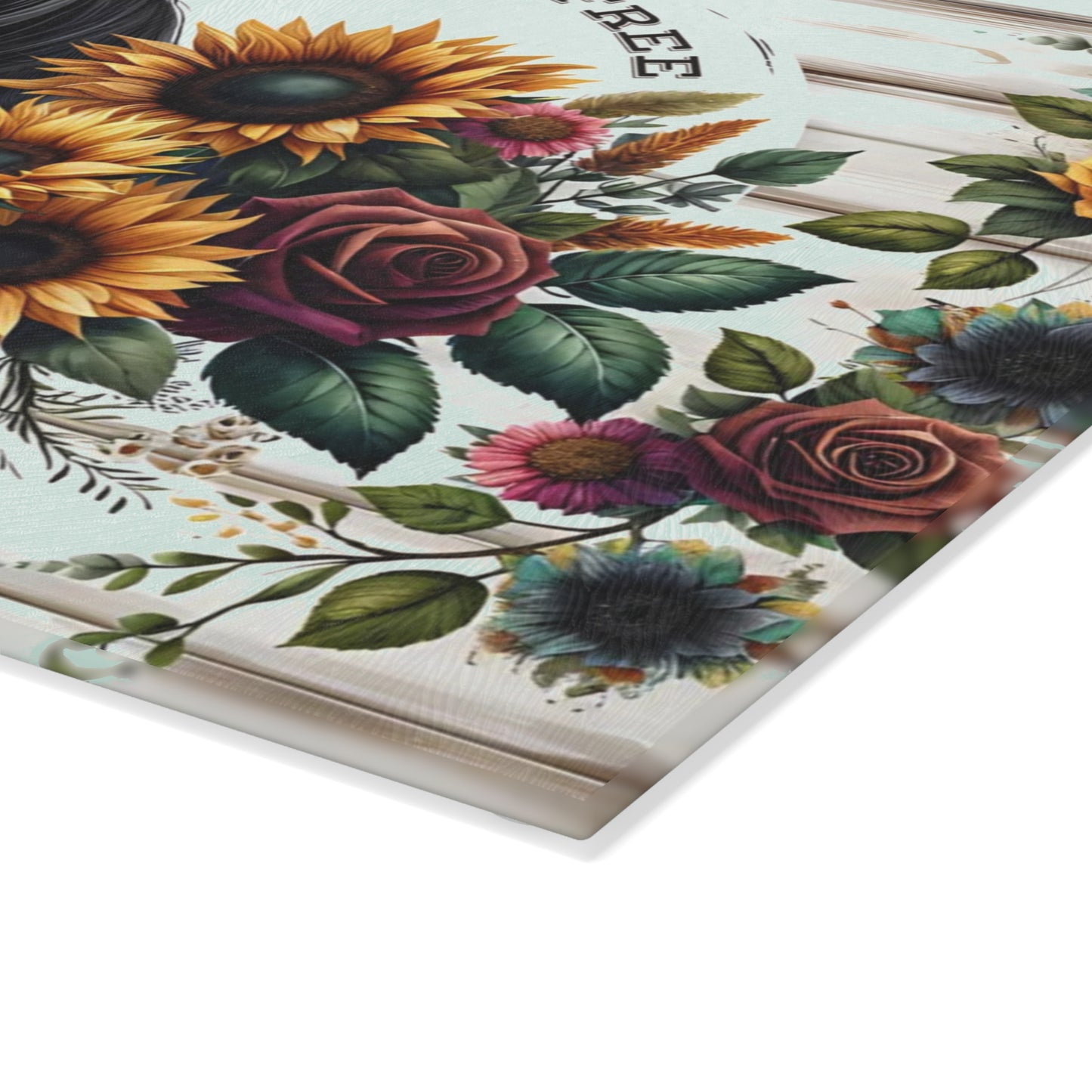 🌻🐎 Wild & Free Horse Cutting Board – Rustic Farmhouse Charm with Sunflowers & Roses 🌹🌾