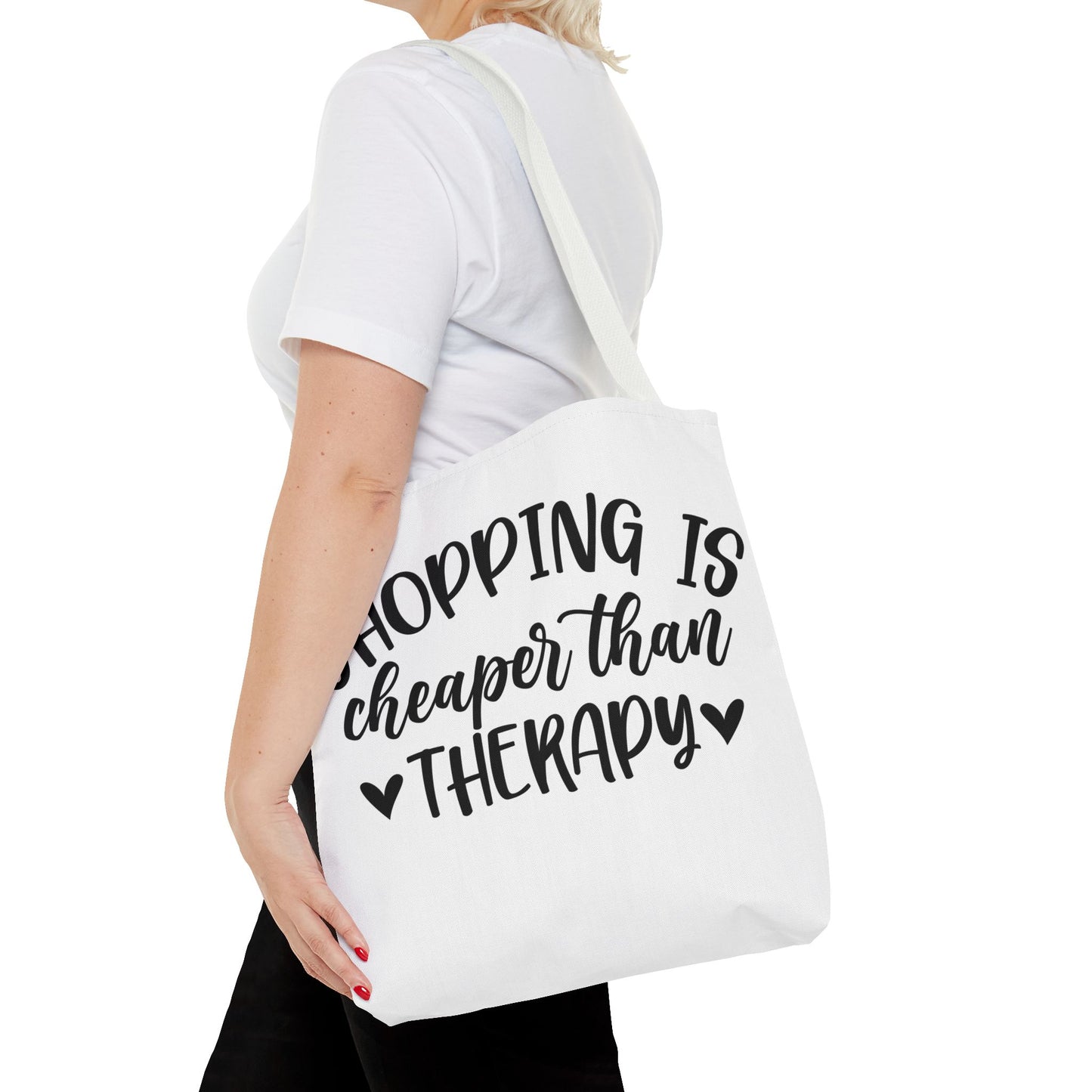 🛍️ Shopping Is Cheaper Than Therapy Tote Bag – Fun & Stylish Everyday Carry ❤️