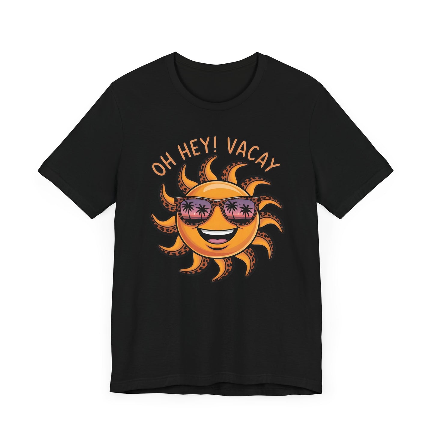 ☀️ ¡Hola! Camiseta de vacaciones – Sol sonriente con gafas de sol | Camiseta gráfica de verano para mujer