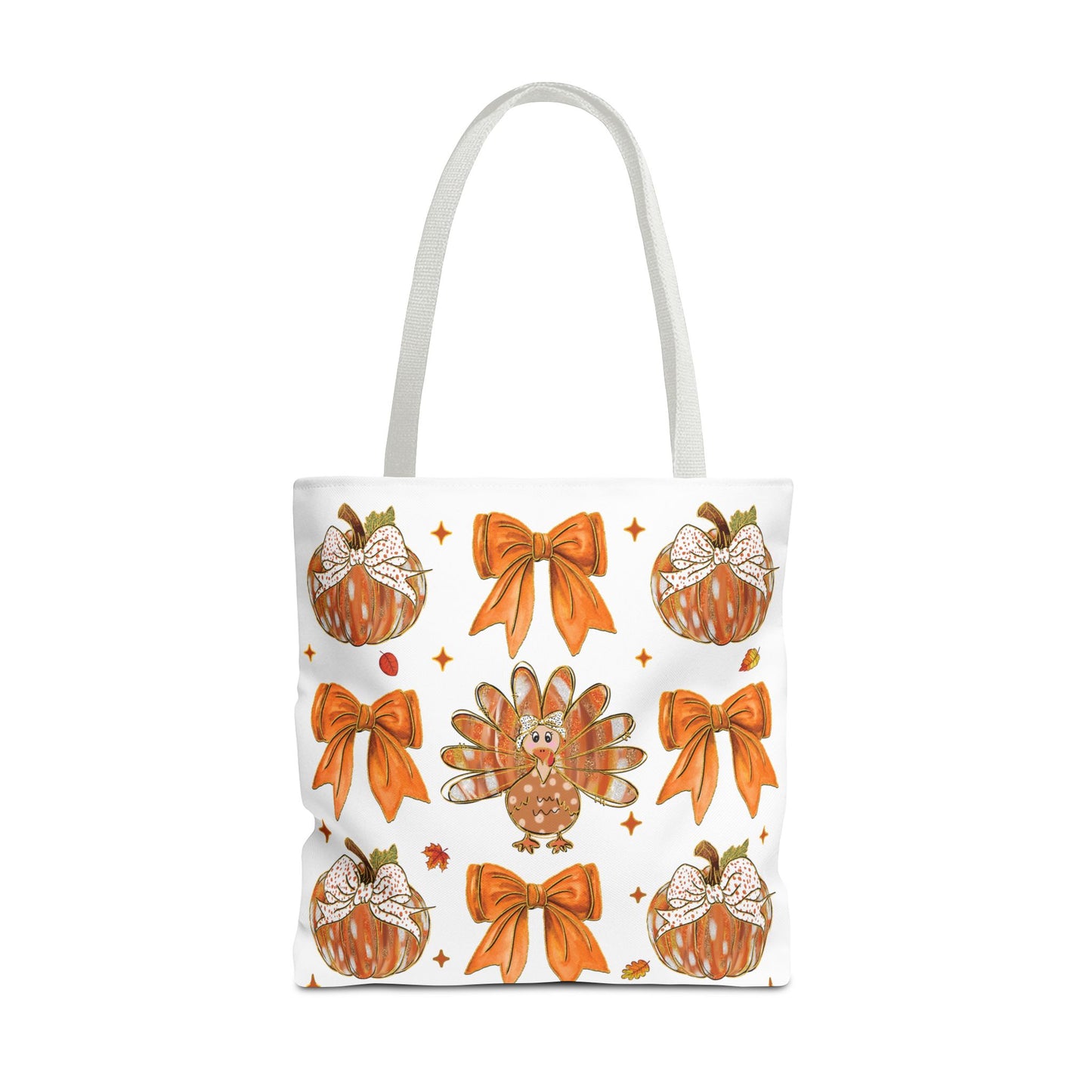 🎀 Girly Bows & Turkey Tote Bag – Cute & Cozy Thanksgiving Style 🦃🧡