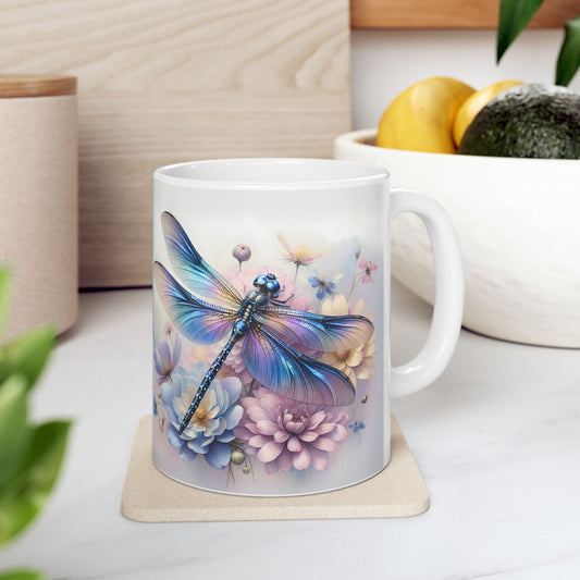 🧚‍♀️ Sueños de Libélula Pastel – Elegante envoltorio floral para taza de café ☕
