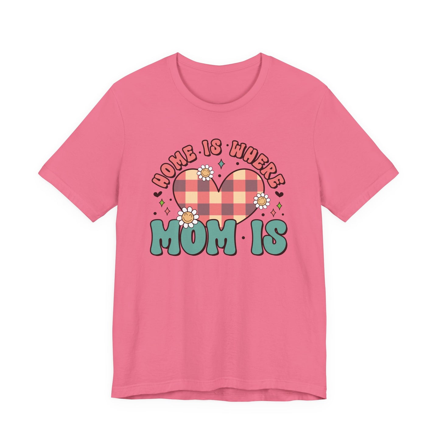 💐 Home Is Where Mom Is – Heart & Daisy Mom T-Shirt 🌸