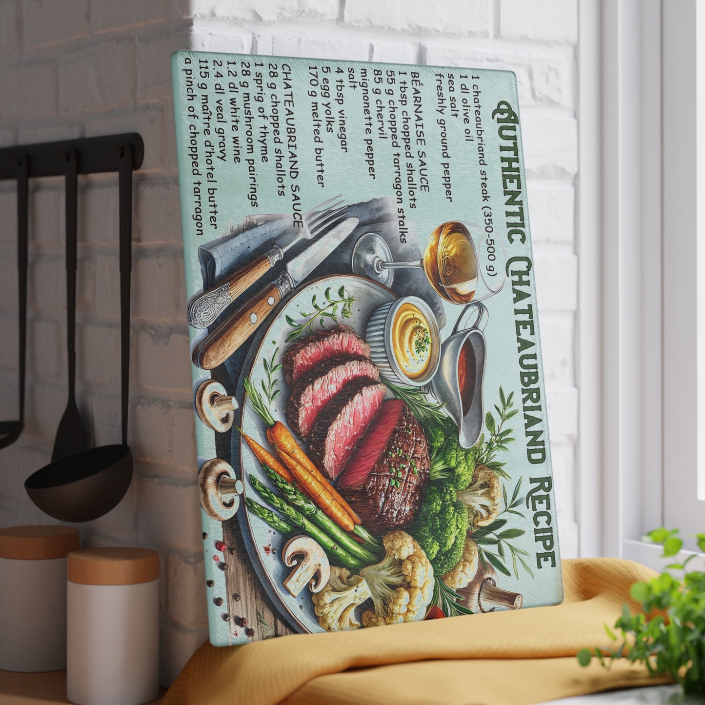 🥩 Authentic Chateaubriand Recipe – Gourmet Steak Lover’s Cutting Board