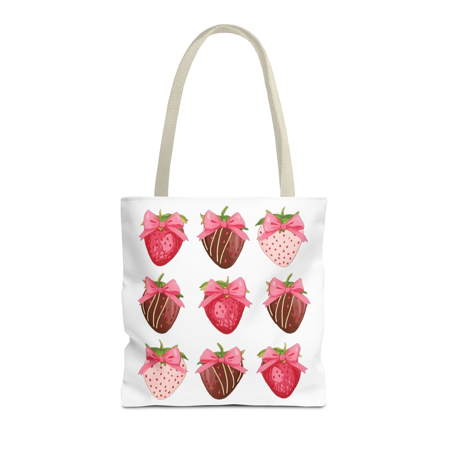 🍓 Chocolate-Covered Strawberry Tote Bag – Sweet, Stylish & Practical 🍫