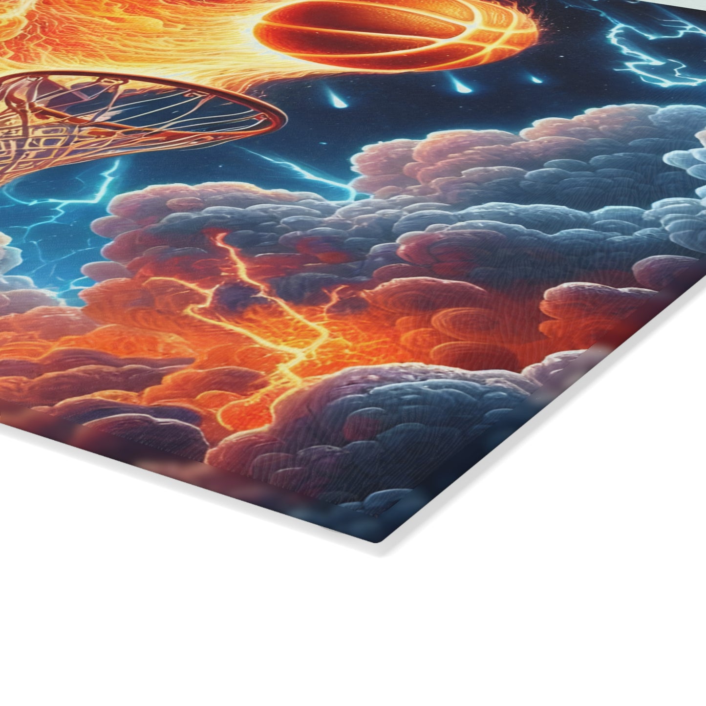 🔥 Fiery Basketball Slam Cutting Board – Bring the Heat to Your Kitchen