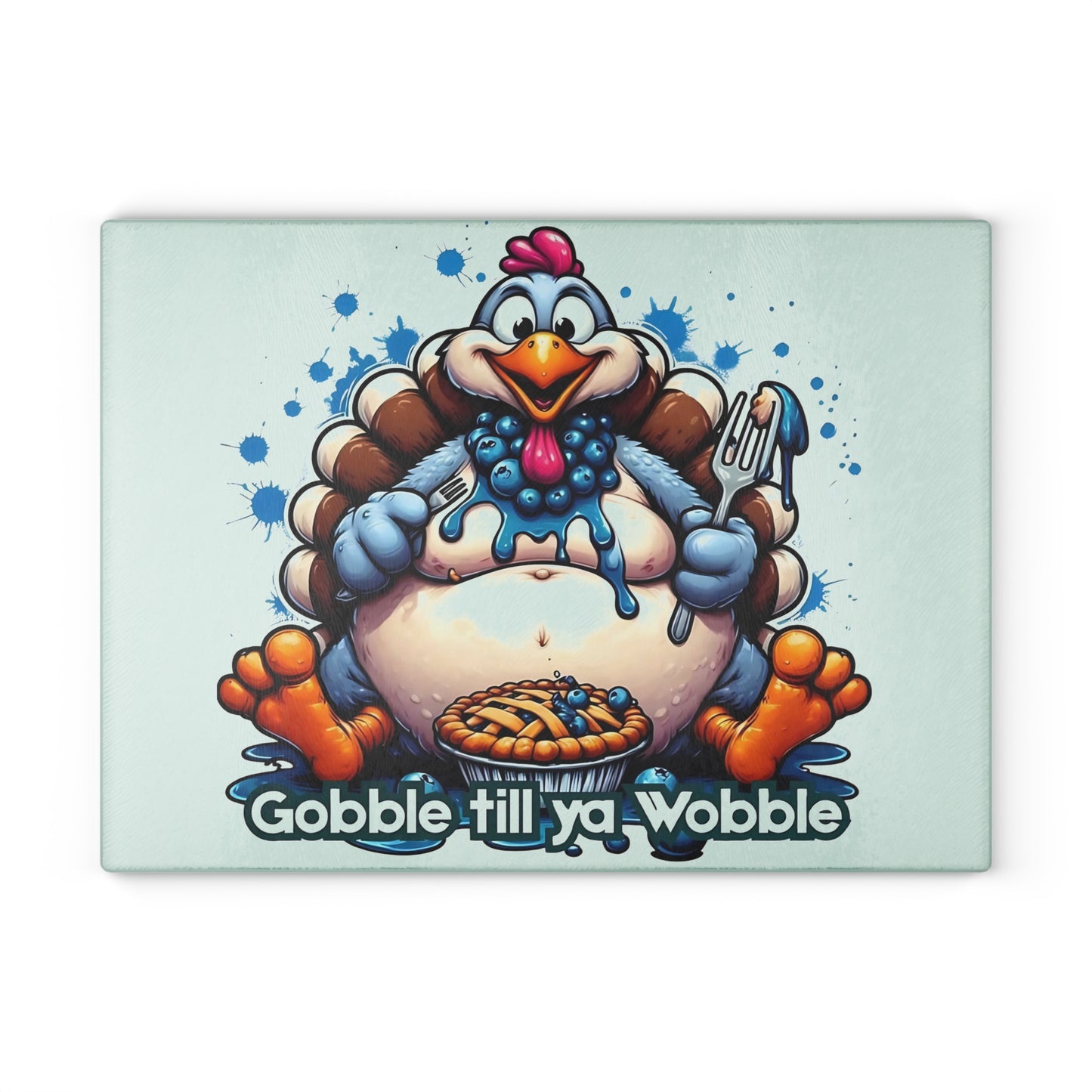 🦃🥧 Gobble Till Ya Wobble Cutting Board – Fun Thanksgiving Kitchen Décor with Playful Turkey & Pie 🎉🍽️