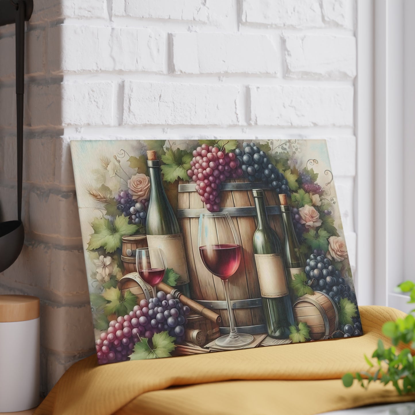 Tabla de cortar de vidrio templado para vino vintage