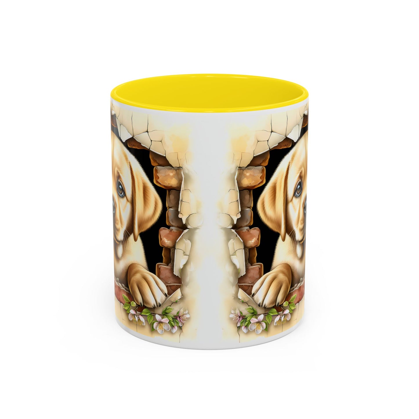 🐶☕ Labrador Puppy Peek Accent Mug – Sweet Yellow Lab Lover Gift ✨💛