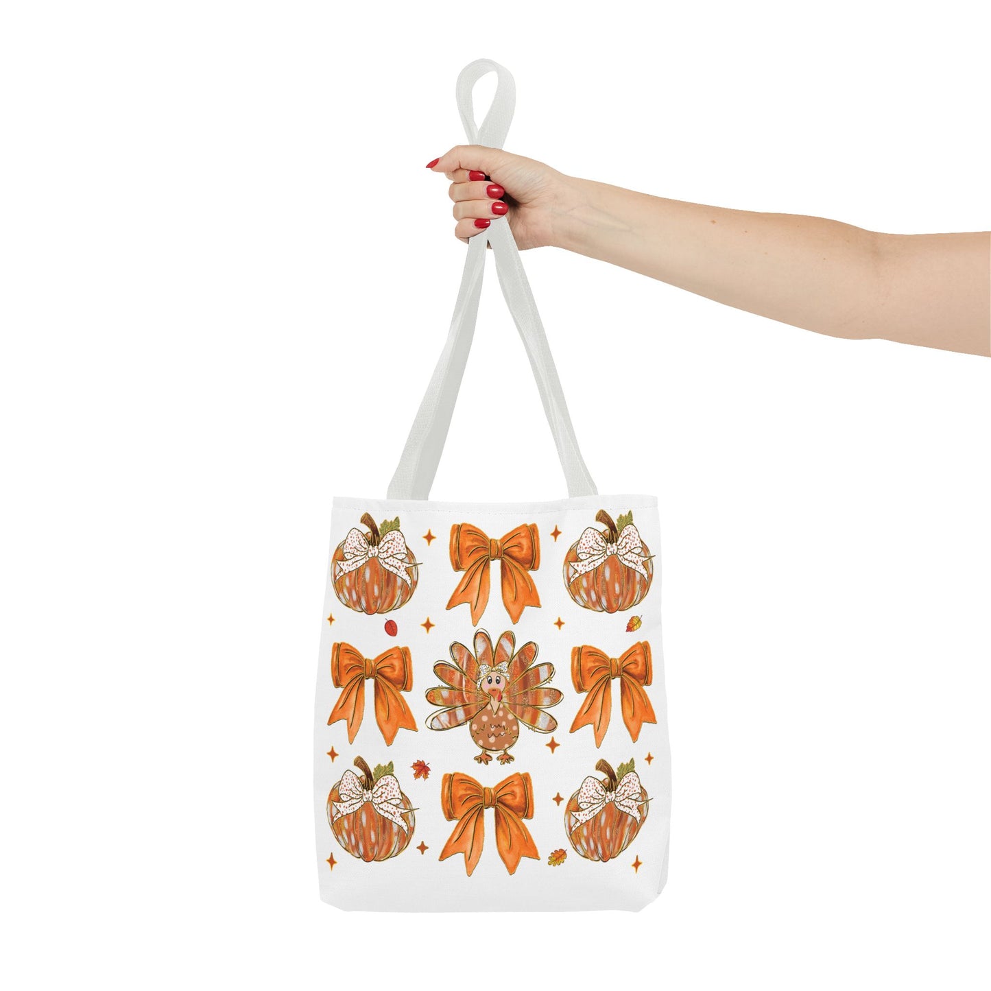 🎀 Girly Bows & Turkey Tote Bag – Cute & Cozy Thanksgiving Style 🦃🧡