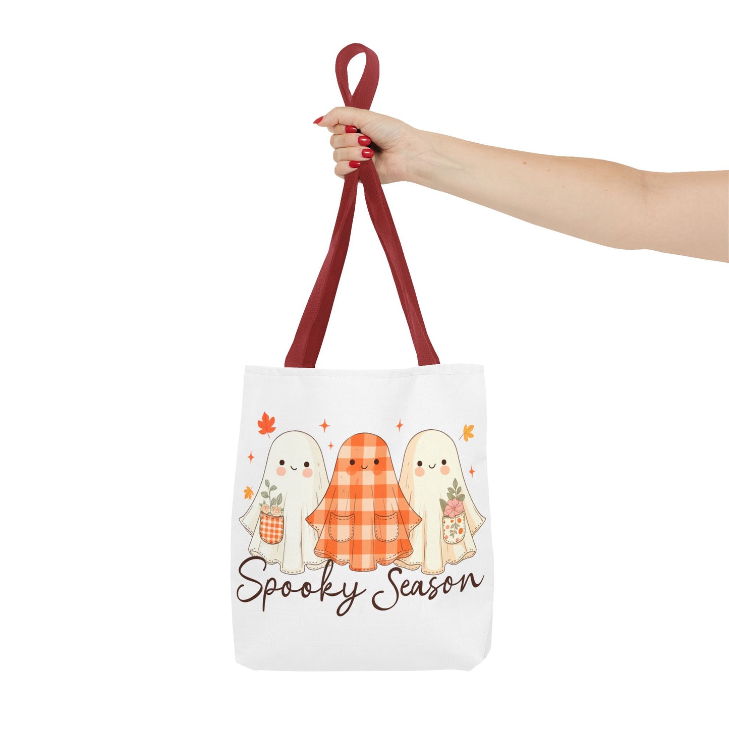 👻 Spooky Season Ghost Friends Tote Bag – Cozy Fall Vibes with a Cute Twist 🍂👜