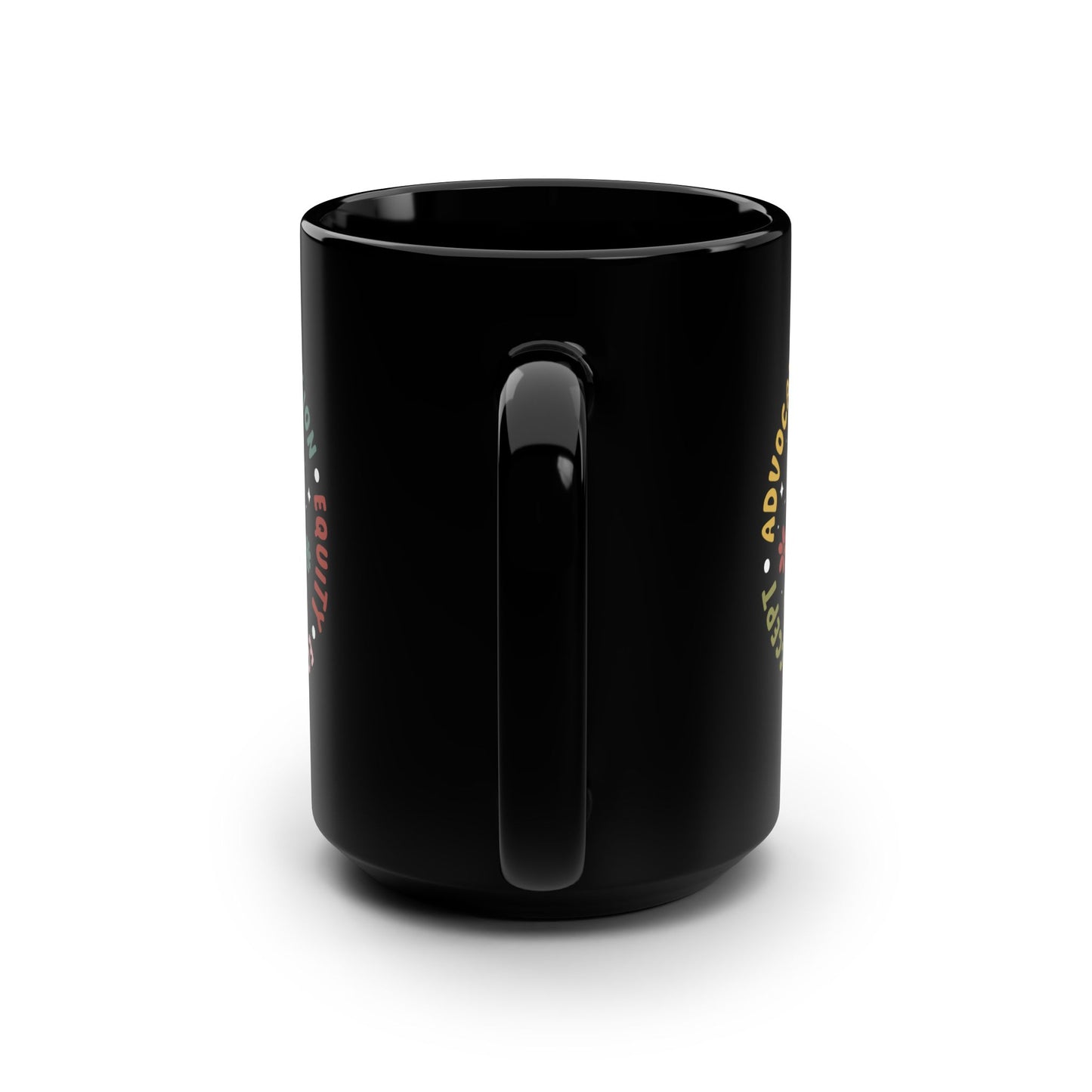 🤟 Advocate • Inclusion • Equity • Equality • Accept – Black Ceramic Mug (15oz)