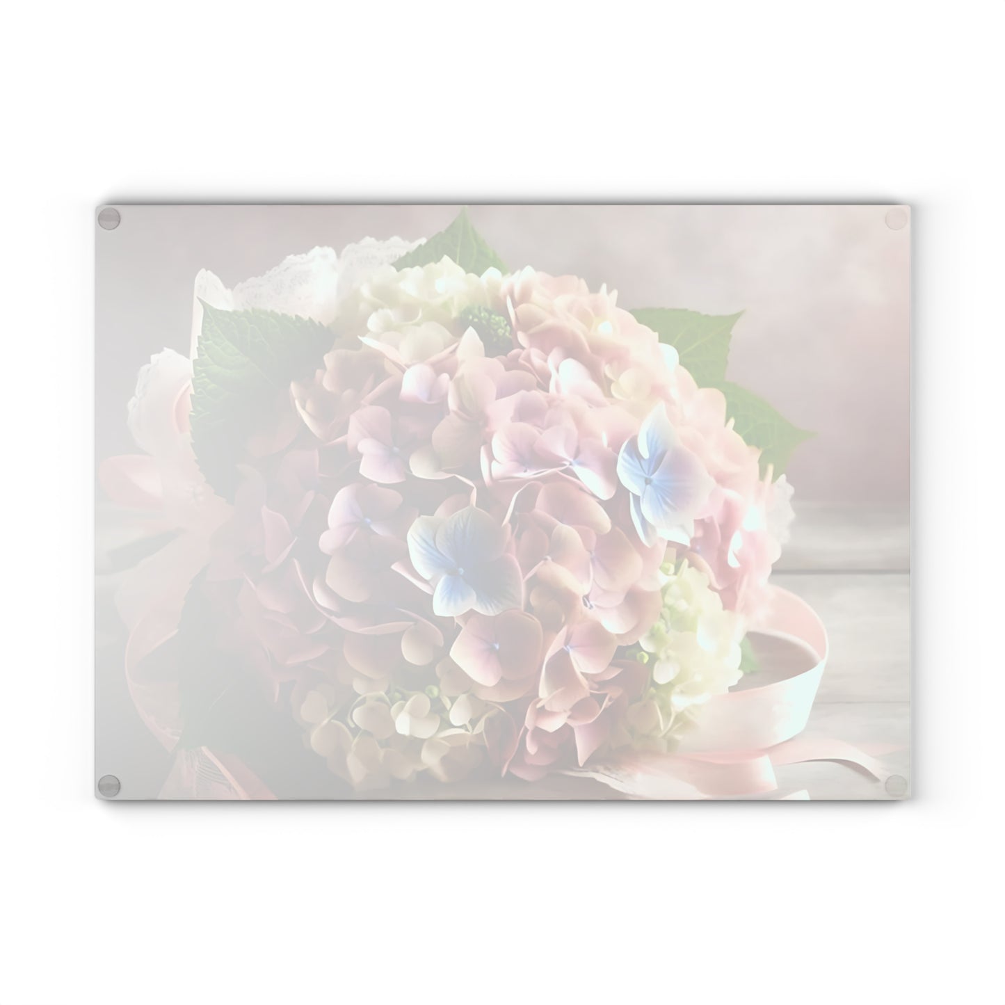 Tabla de cortar de vidrio templado con flores de hortensia: elegante decoración floral para la cocina, regalo único, tabla de cortar de vidrio, tabla para charcutería, tabla de cortar personalizada, flores