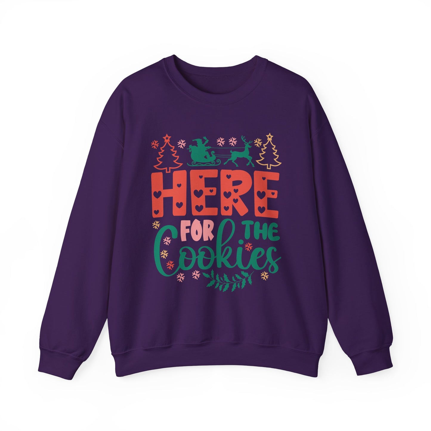 🎄🍪 Here For The Cookies Crewneck – Cute Holiday Baking Vibes
