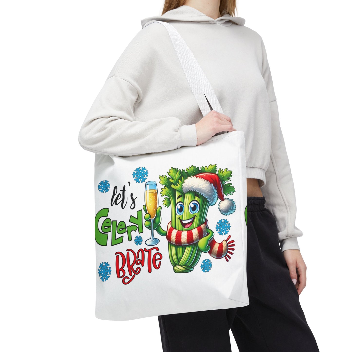 🥂 Let’s Celery-brate Christmas Tote Bag – Fun, Festive & Eco-Friendly 🎄
