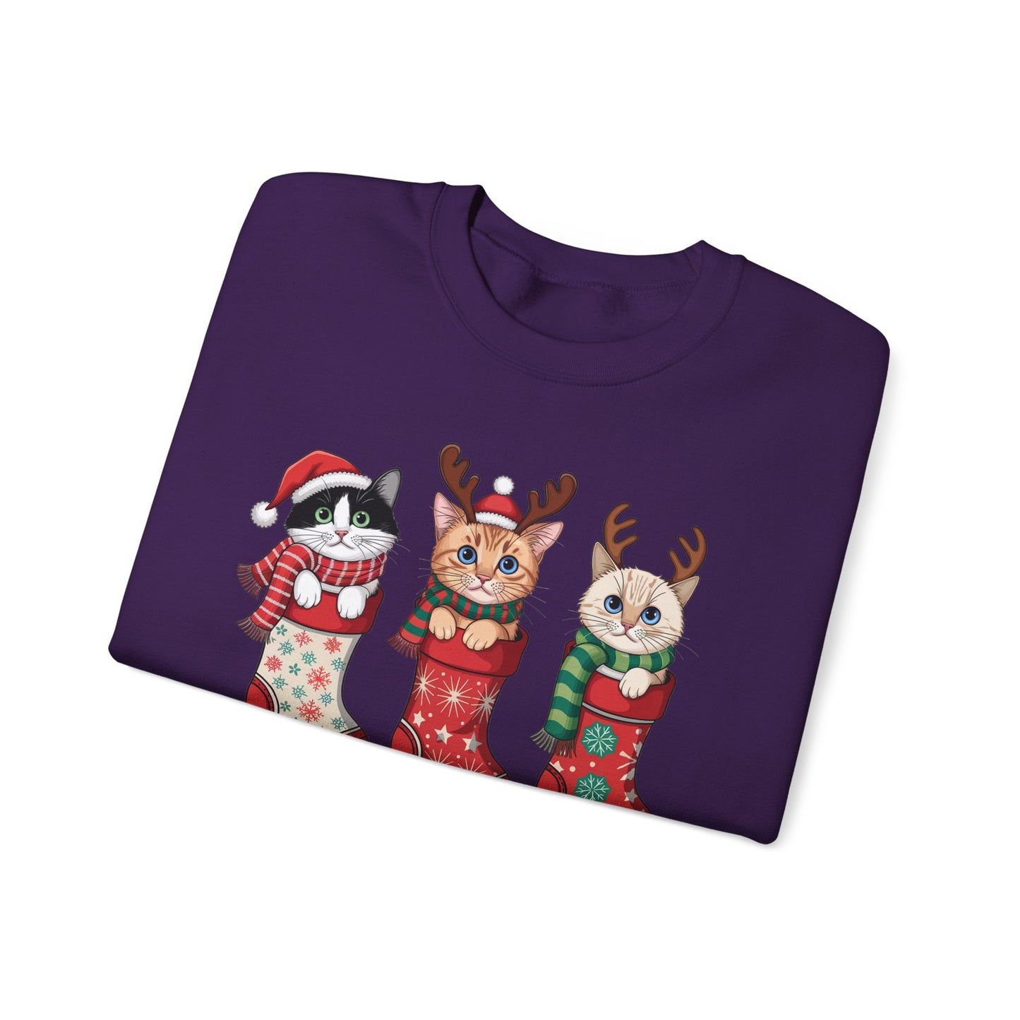🐱🎄 Kitties in Stockings Sweatshirt – Cozy & Adorable Holiday Cats 🧦✨