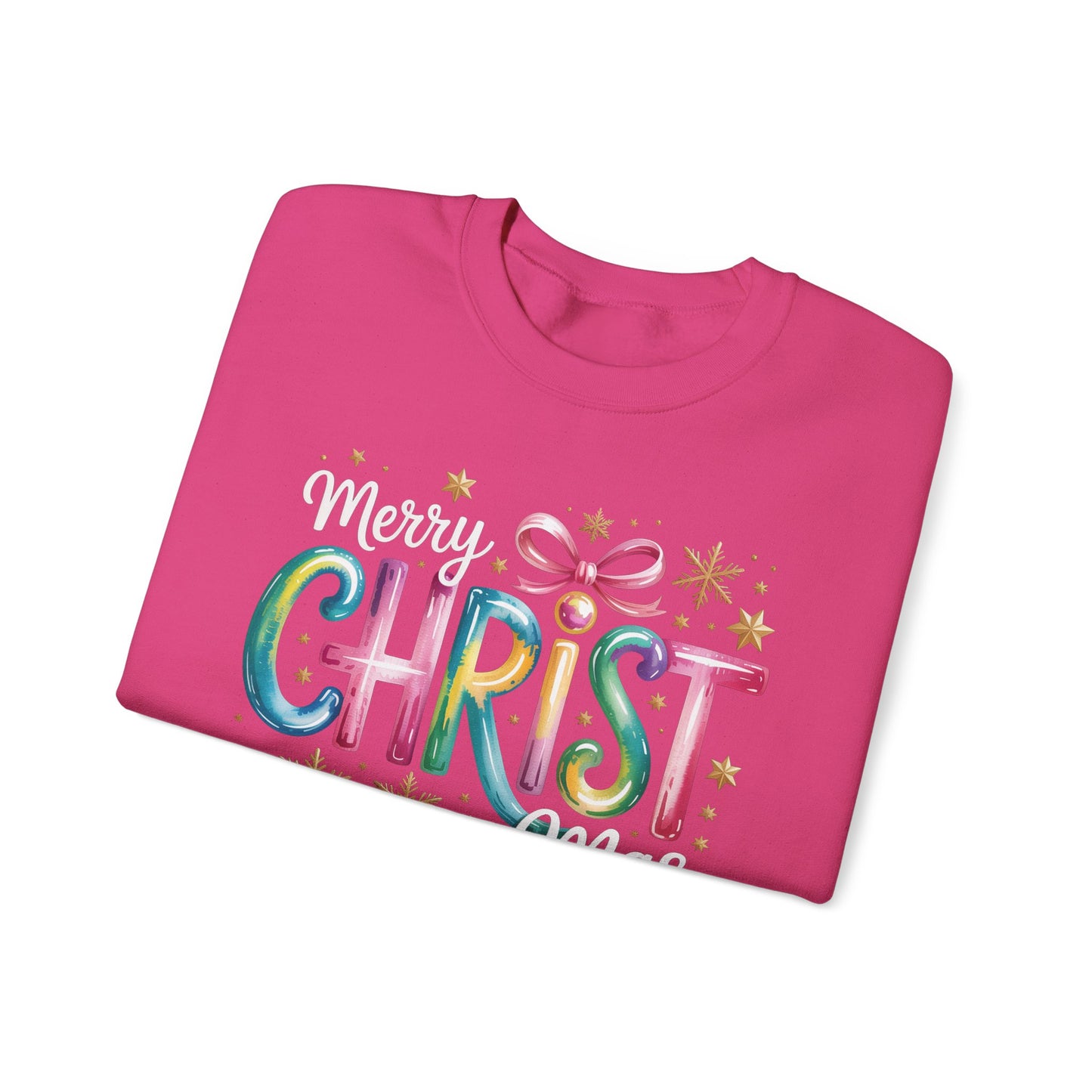 🎄🌈 Merry Christmas Rainbow Sweatshirt – Colorful Holiday Cheer ✨