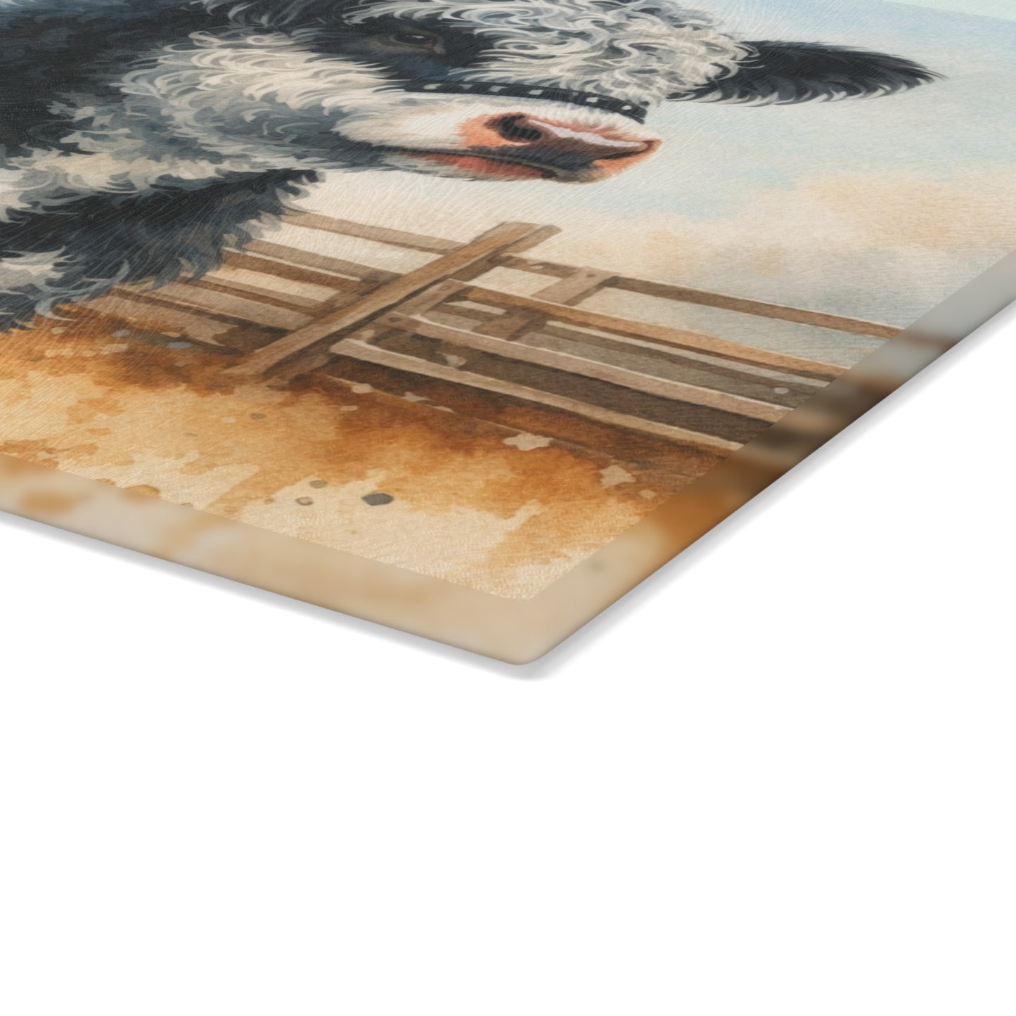 Oreo Cow Glass Cutting Board – Rustic Farmhouse Kitchen Deco
