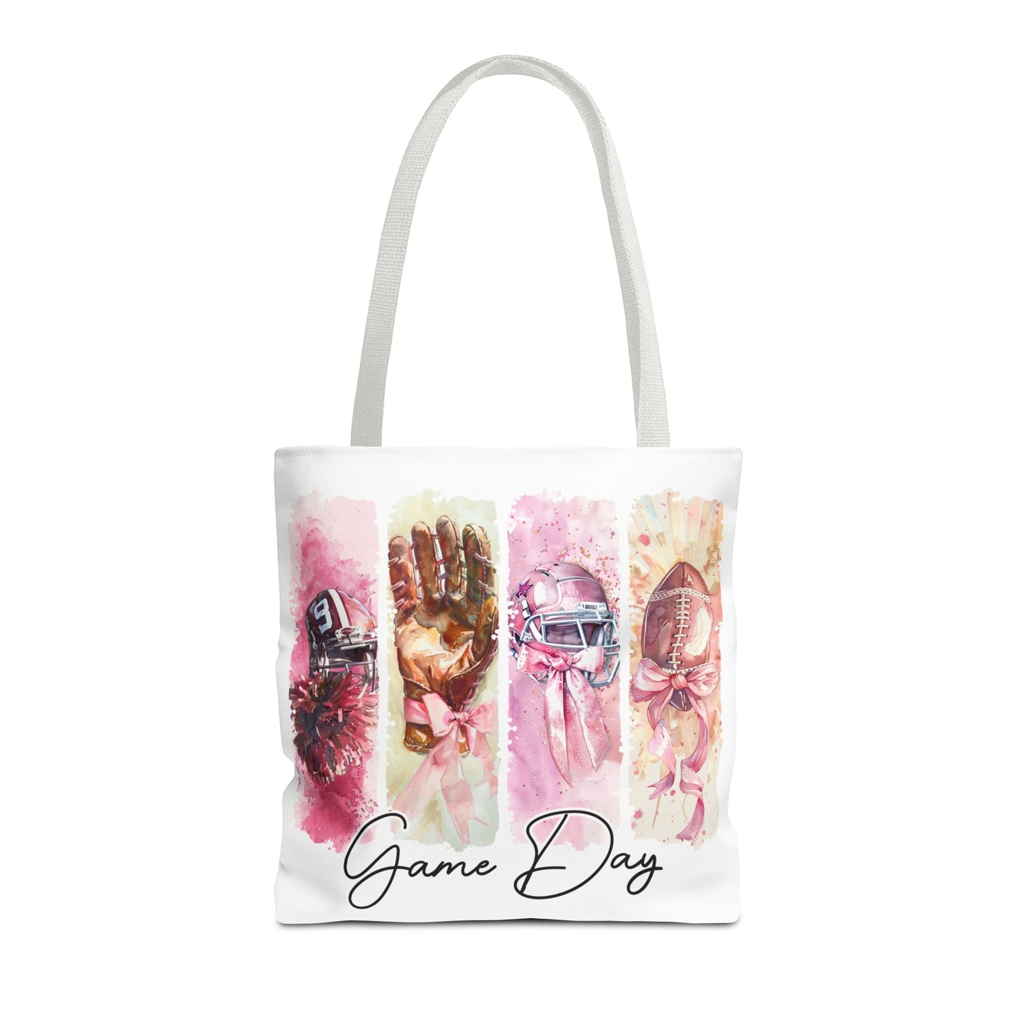 🏈 Game Day Pink Ribbon Tote Bag – Football & Pink Power 💖👜
