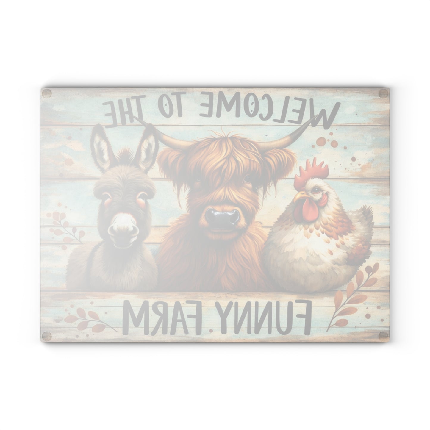 Funny Farm Animal Cutting Board – Rustic Farmhouse Humor for Your Kitchen