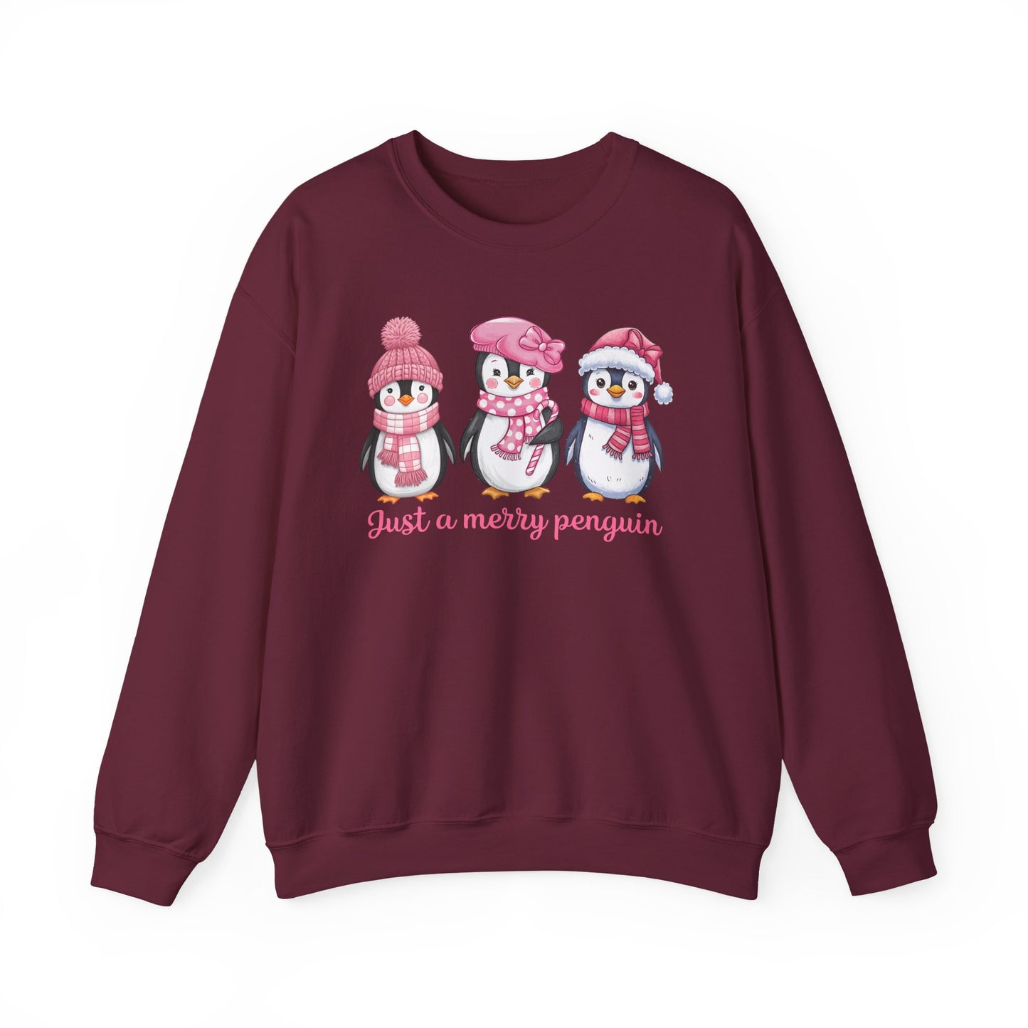 🐧✨ Just a Merry Penguin Sweatshirt – Cute Winter Friends in Pink ❄️💖