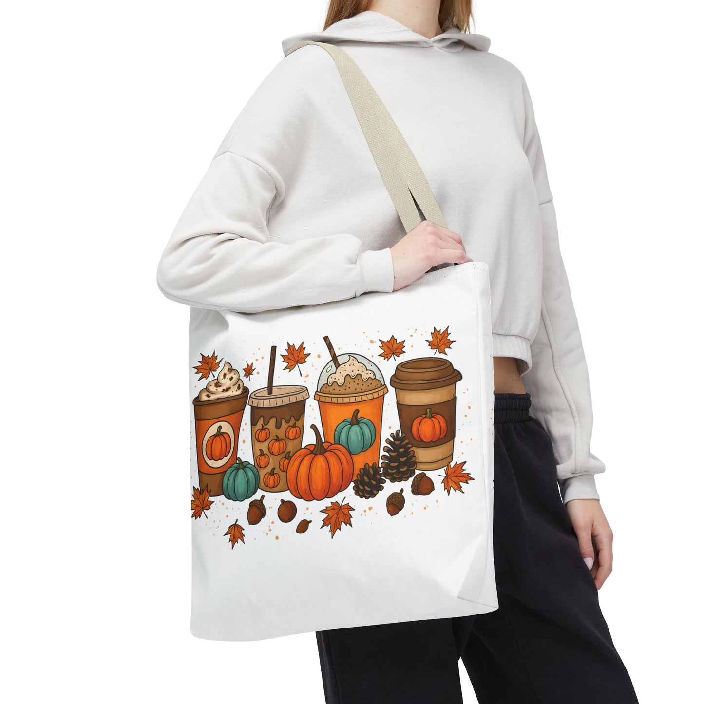 🎃 Pumpkin Spice Vibes Tote Bag – Sippin’ Cozy Fall in Style ☕🍂