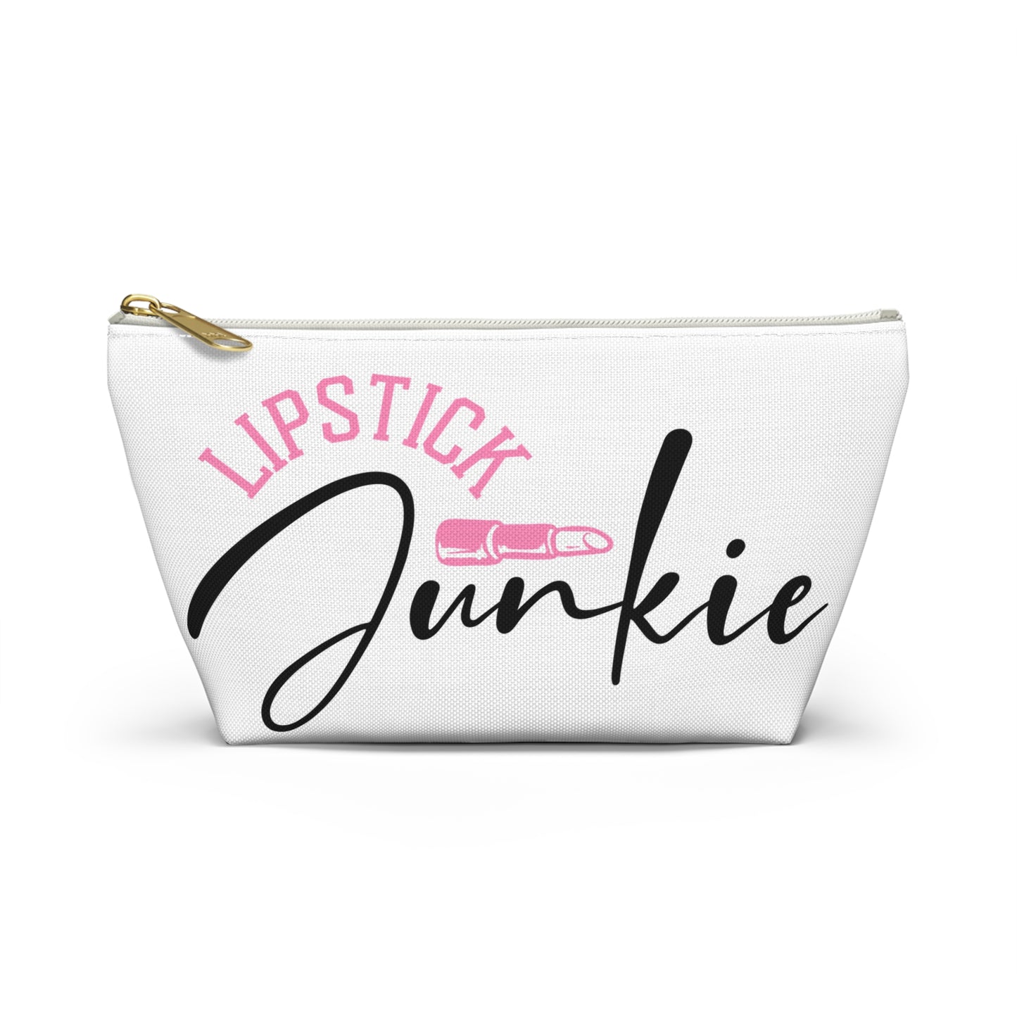 Accessory Pouch – "Lipstick Junkie" Pink Makeup Bag