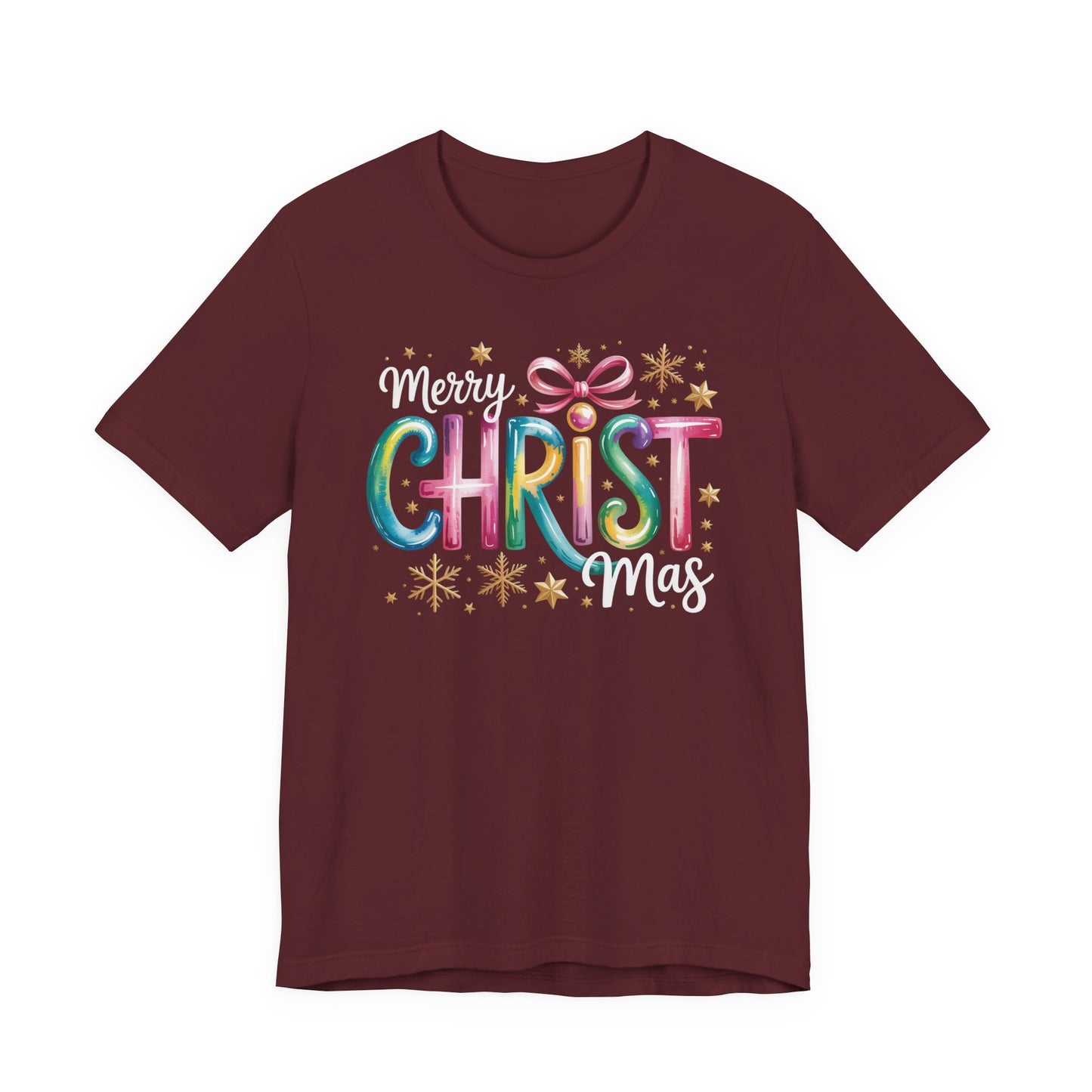 🎄✨ Merry Christmas Glow Lettering T-Shirt – Festive & Bright Holiday Style 🎁🌟