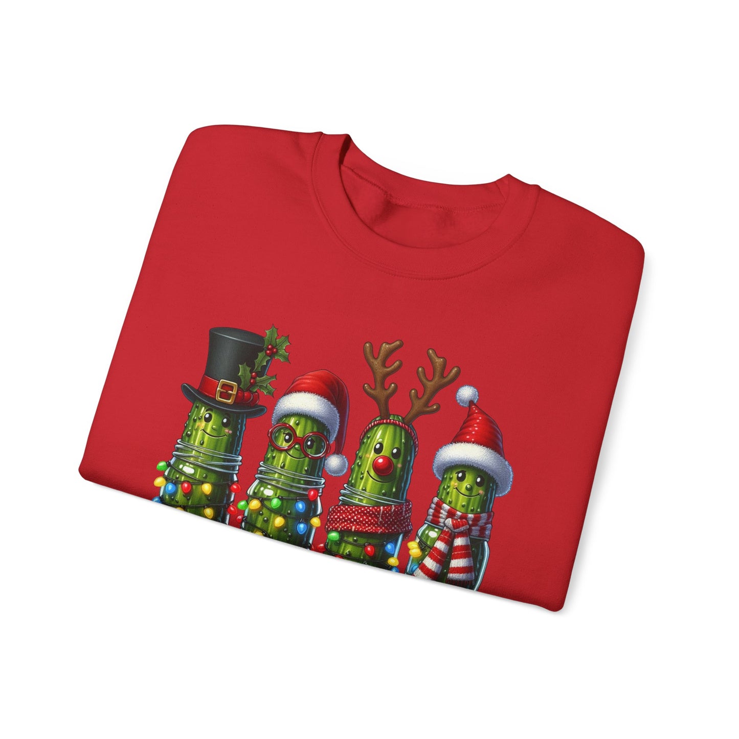 🥒✨ Merry Picklemas Crewneck – Festive Pickle Jars with Holiday Lights