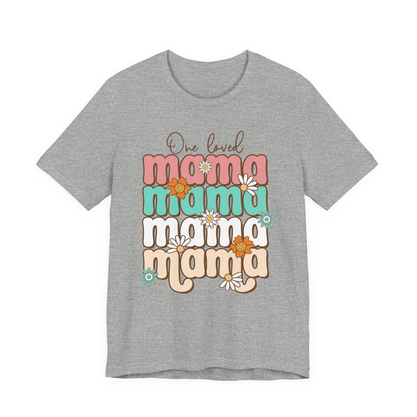 👕 Mama, Mama, Mama, Mama Boho-Style T-Shirt – Joyful Chaos of Motherhood 🌿