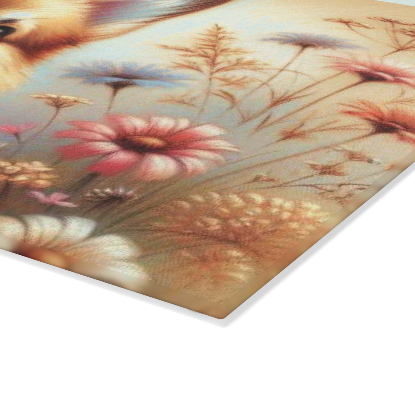 🐶 Corgi Charm Cutting Board – Warm Meadows & Puppy Smiles for Your Kitchen 🌼