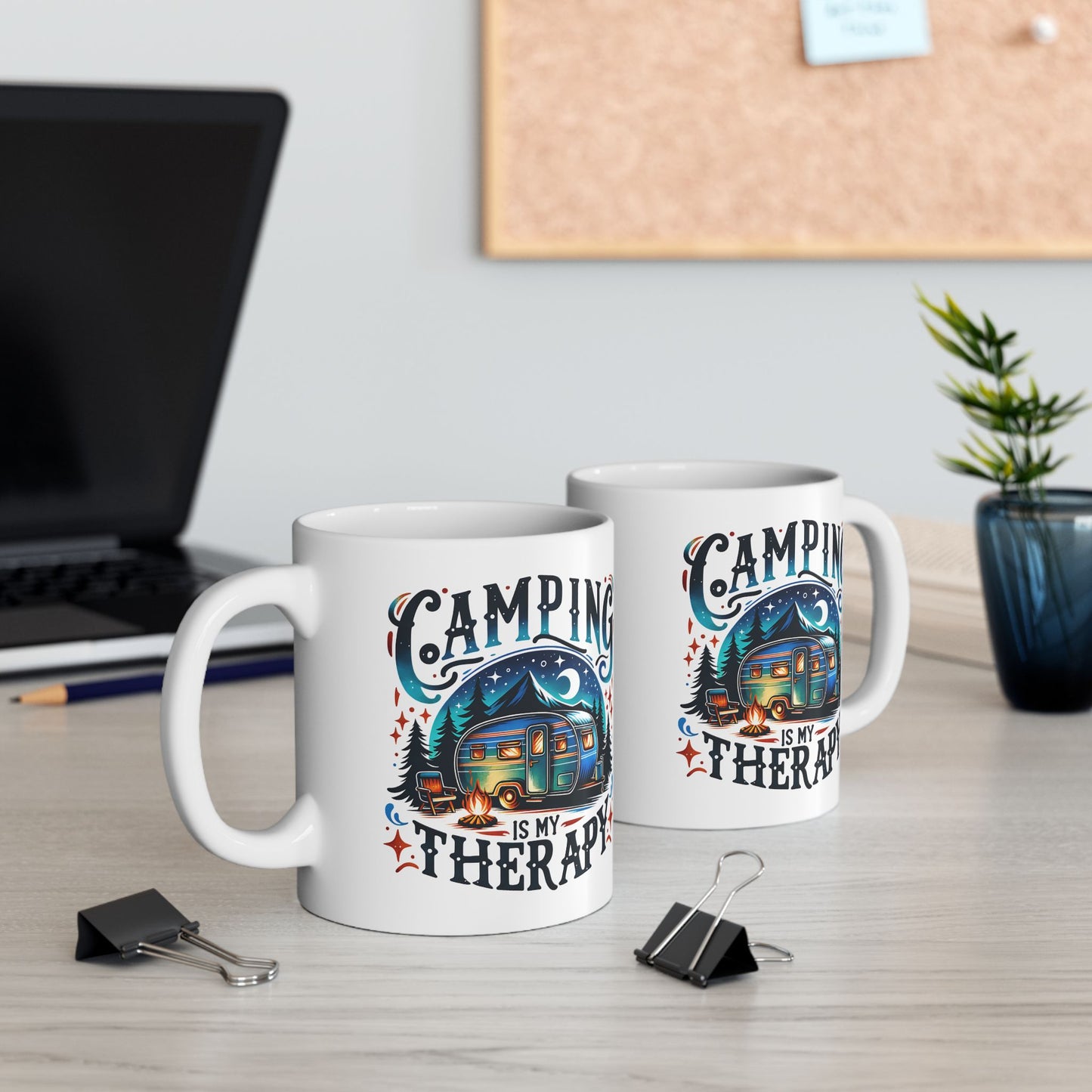 🏕️ Camping Is My Therapy – Travel Mug for Outdoor Lovers 🌲