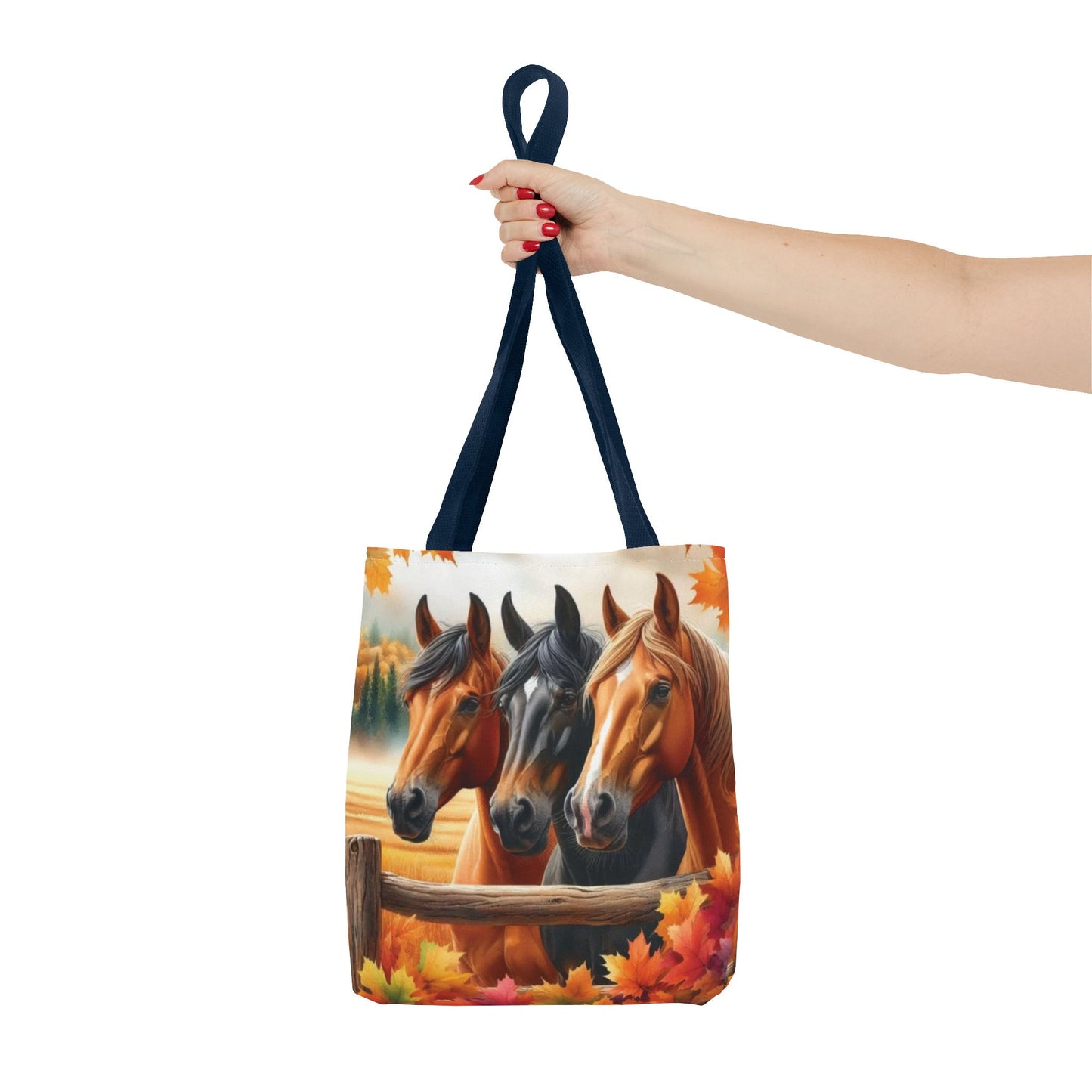 🐴 Autumn Horse Trio Tote Bag – Rustic, Stylish & Practical 🍂