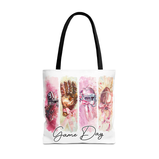 🏈 Game Day Pink Ribbon Tote Bag – Football & Pink Power 💖👜