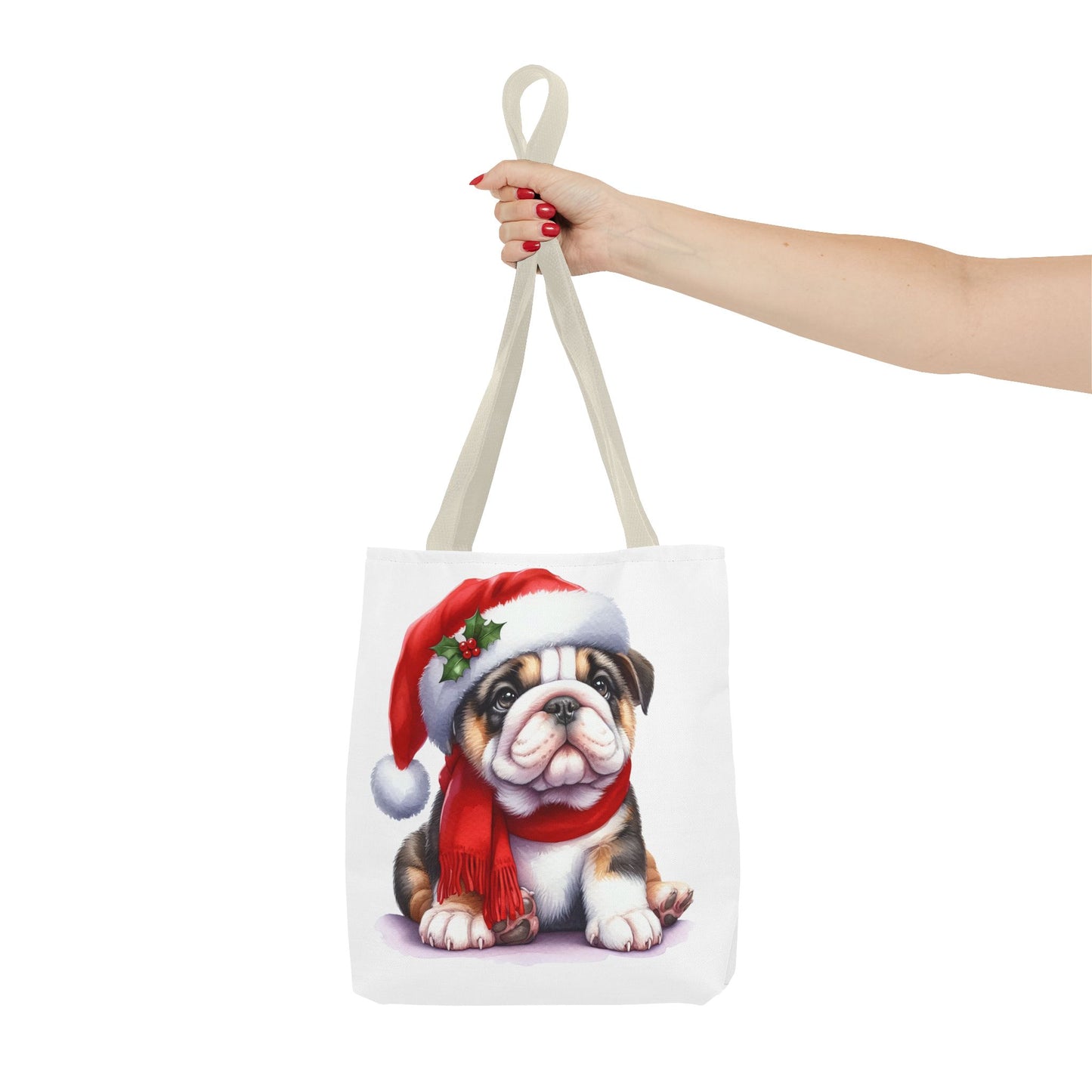 🎅 Bulldog Christmas Tote Bag – Cozy Holiday Style for Dog Lovers 🐾