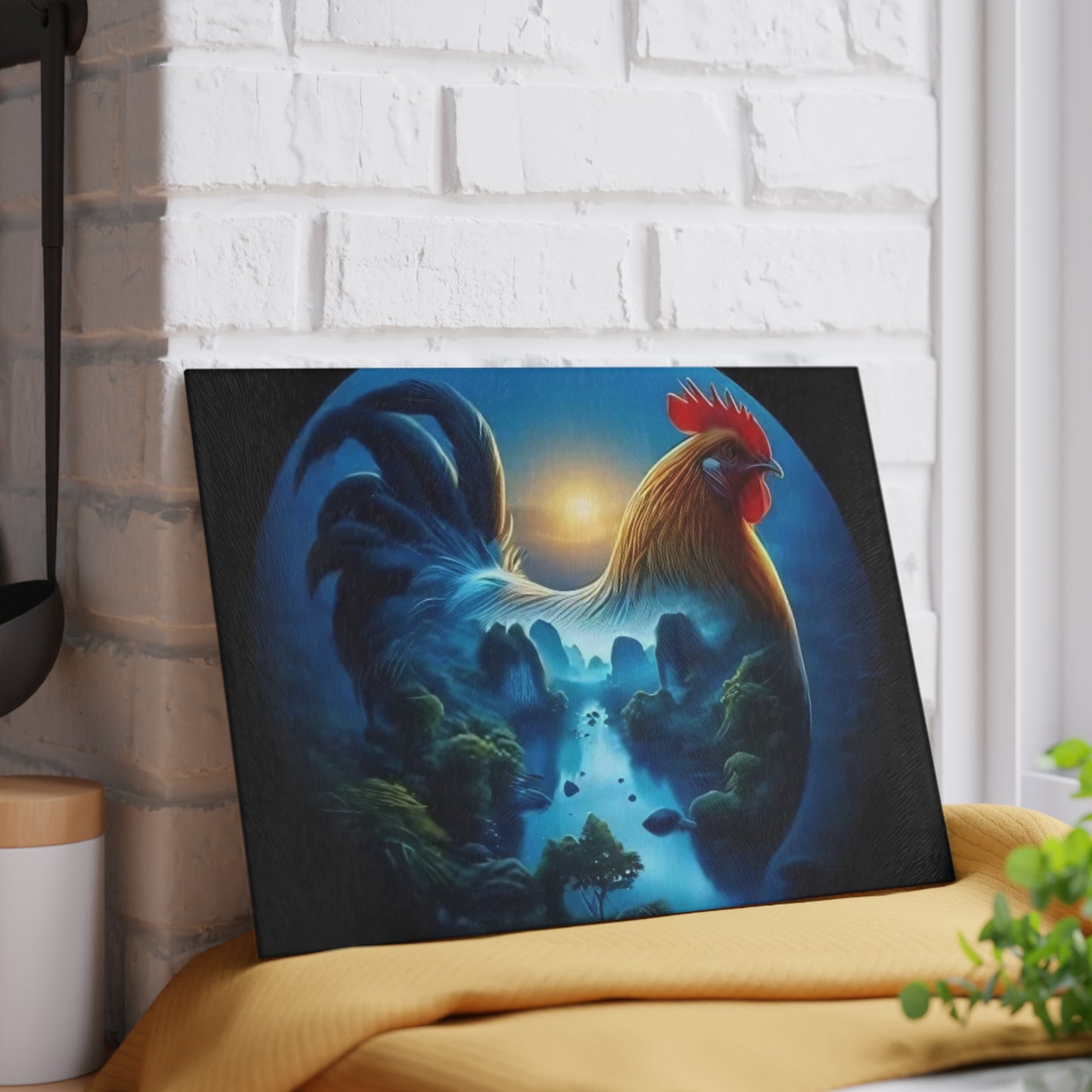 Rooster cutting board, farmhouse kitchen décor, country kitchen, rustic home décor, farm animal gifts, rooster lover gift, charcuterie board