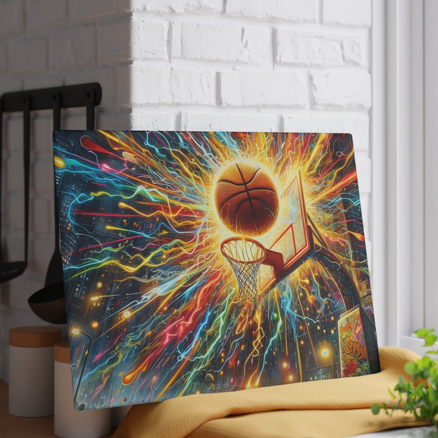 🏀💥 Basketball Explosion Cutting Board – Slam Dunk Style for Your Kitchen 🎨