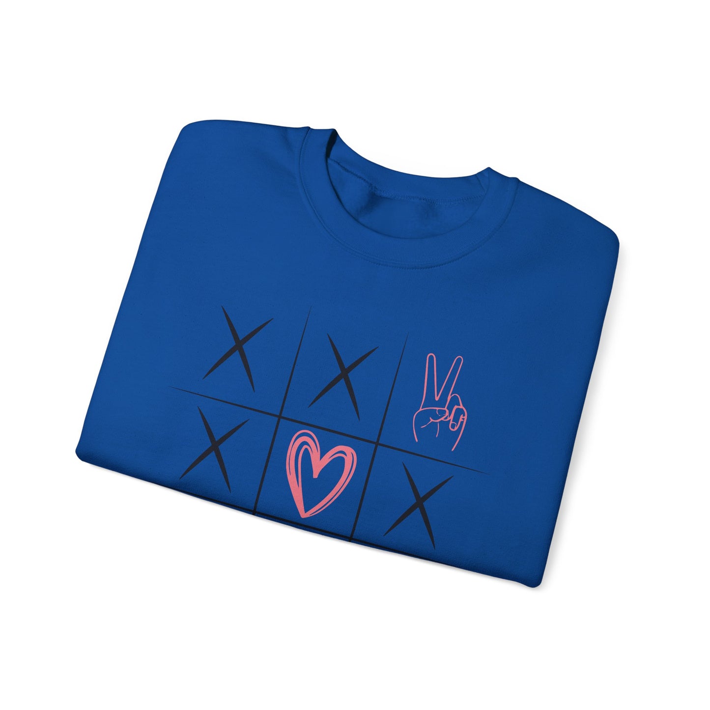 🌍🎗️ World Cancer Day Sweatshirt – Awareness Tic-Tac-Toe Heart & Ribbon